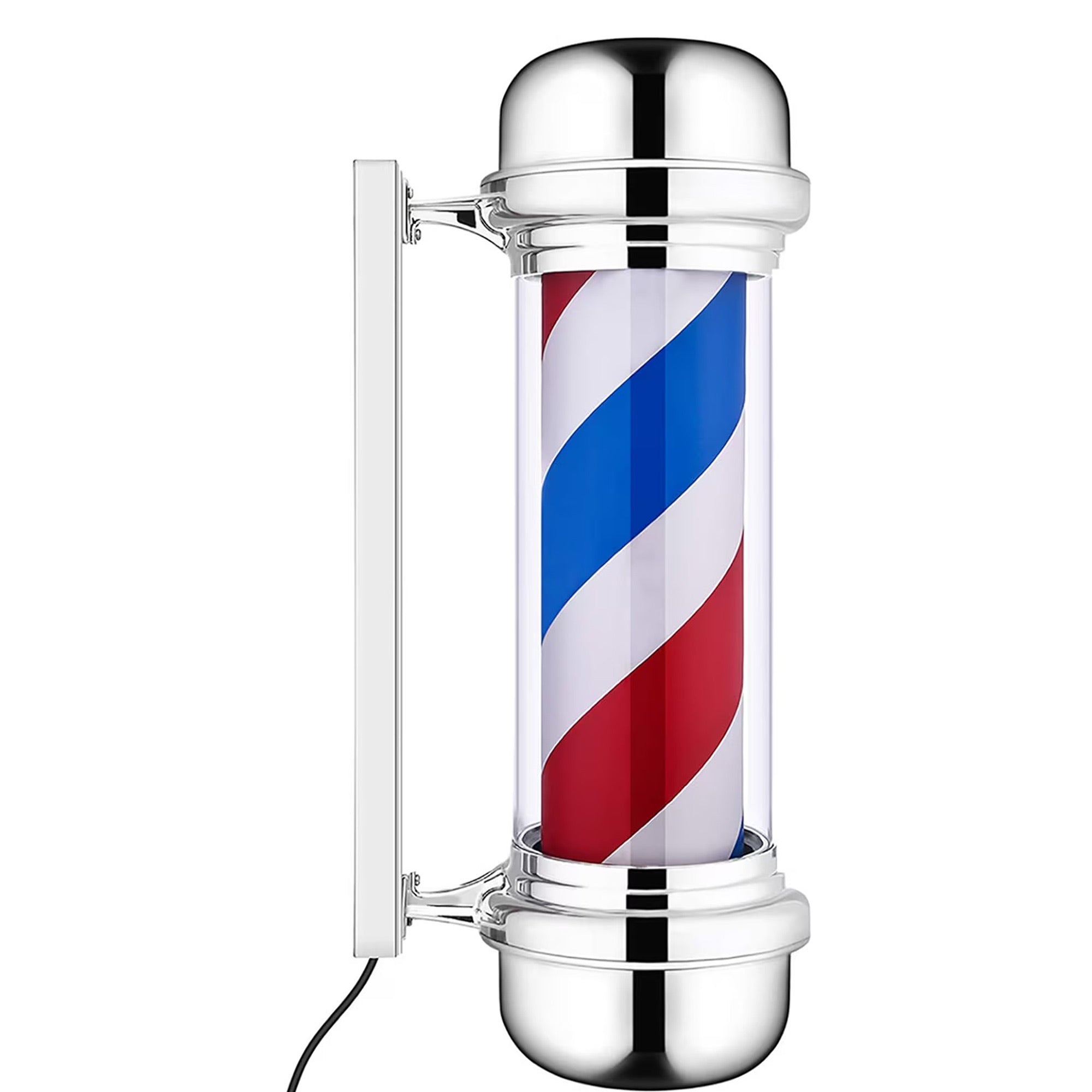 Gabri - Classic Barber Pole Light (Silver Red White Blue Stripes) 70cm