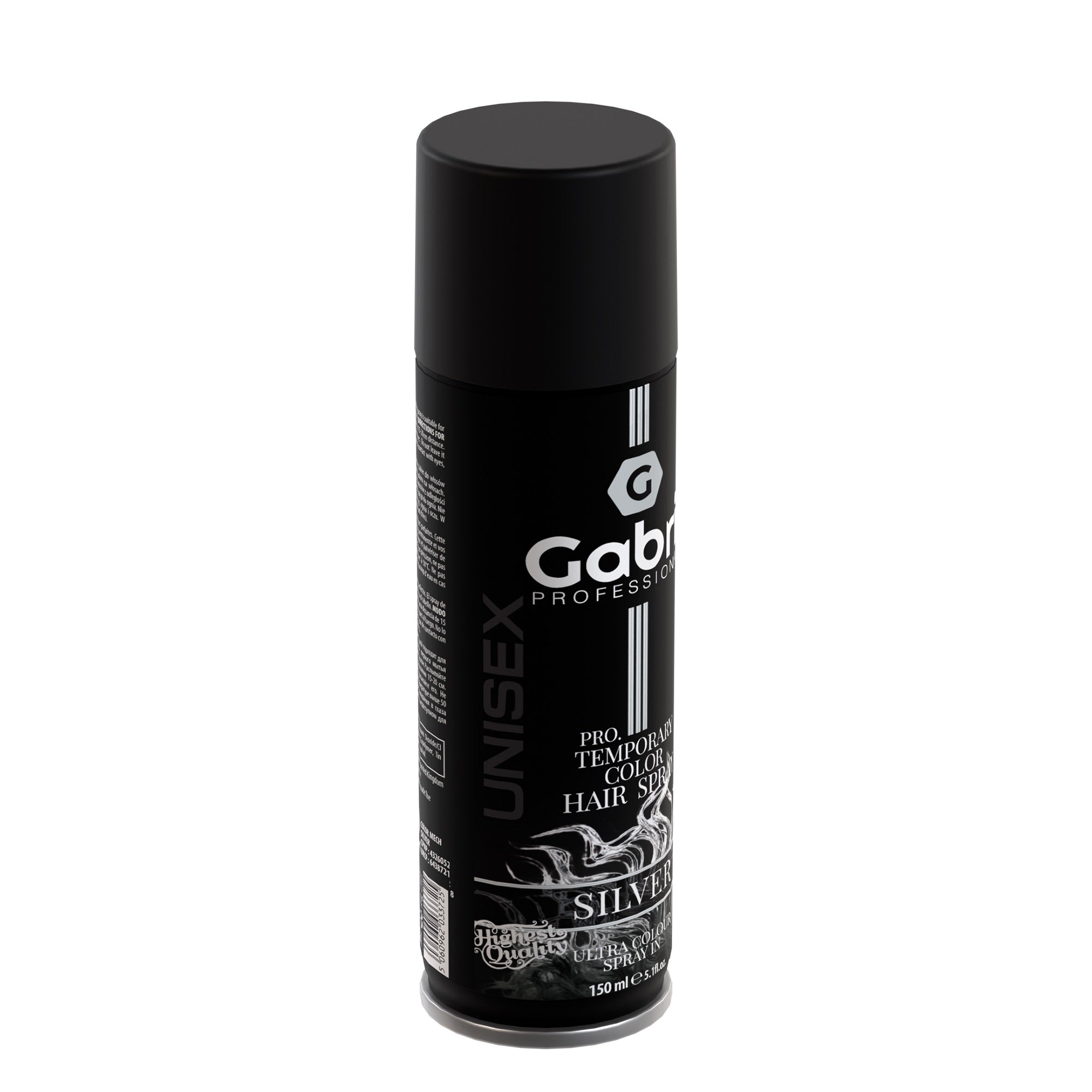 Gabri Professional - Temporary Hair Colour Dye Spray Silver 150ml