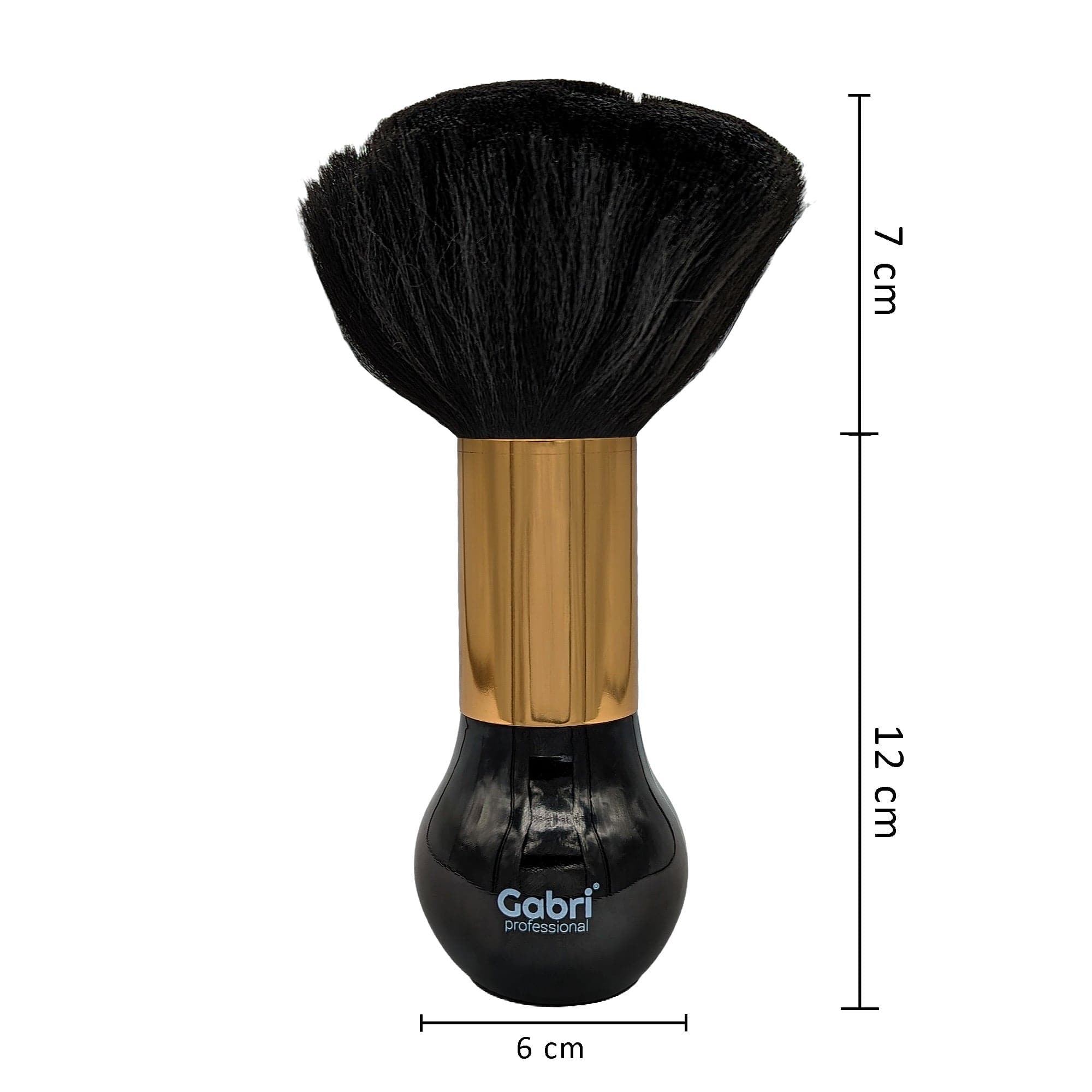 Gabri - Barber Neck Brush Gold Metal Round Black Bristles 19cm