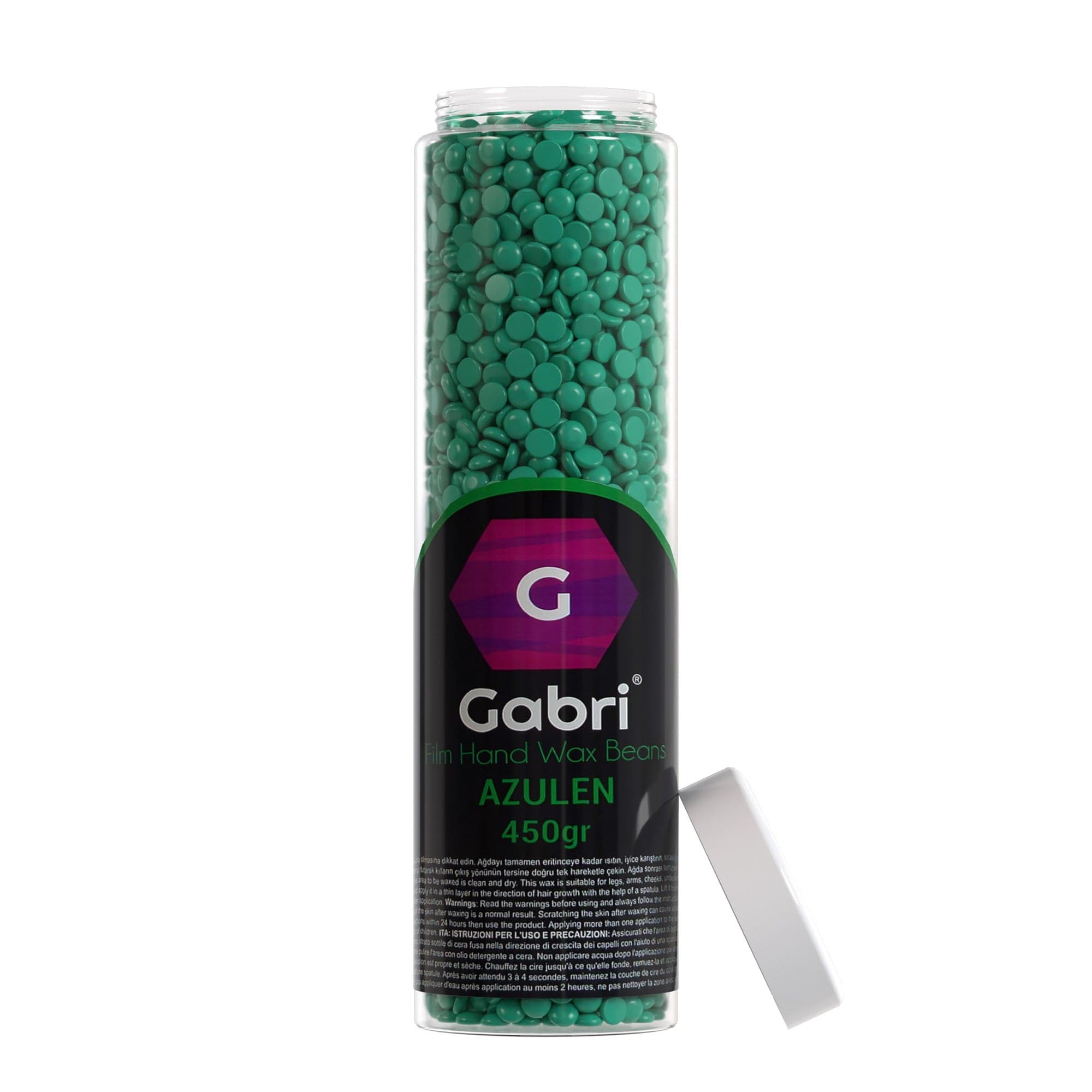 Gabri Professional - Hair Removal Hot Wax Film Hand Mask Beans Azulen 450g