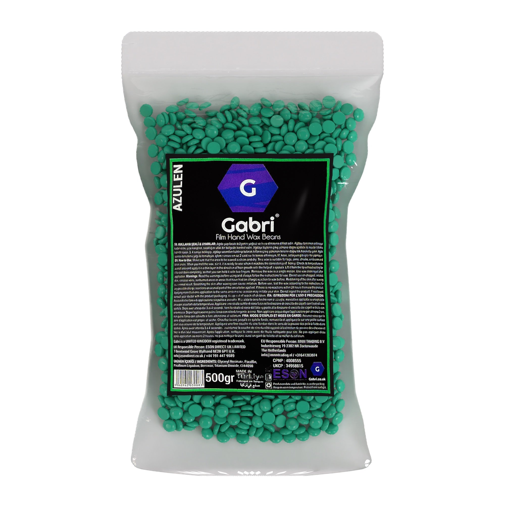 Gabri Professional - Hair Removal Hot Wax Film Hand Wax Beans Azulen 500g