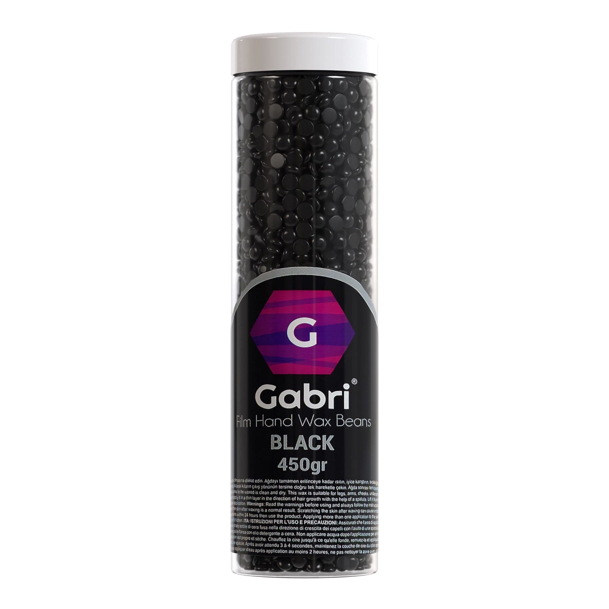 Gabri Professional - Hair Removal Hot Wax Film Hand Mask Beans Black 450g