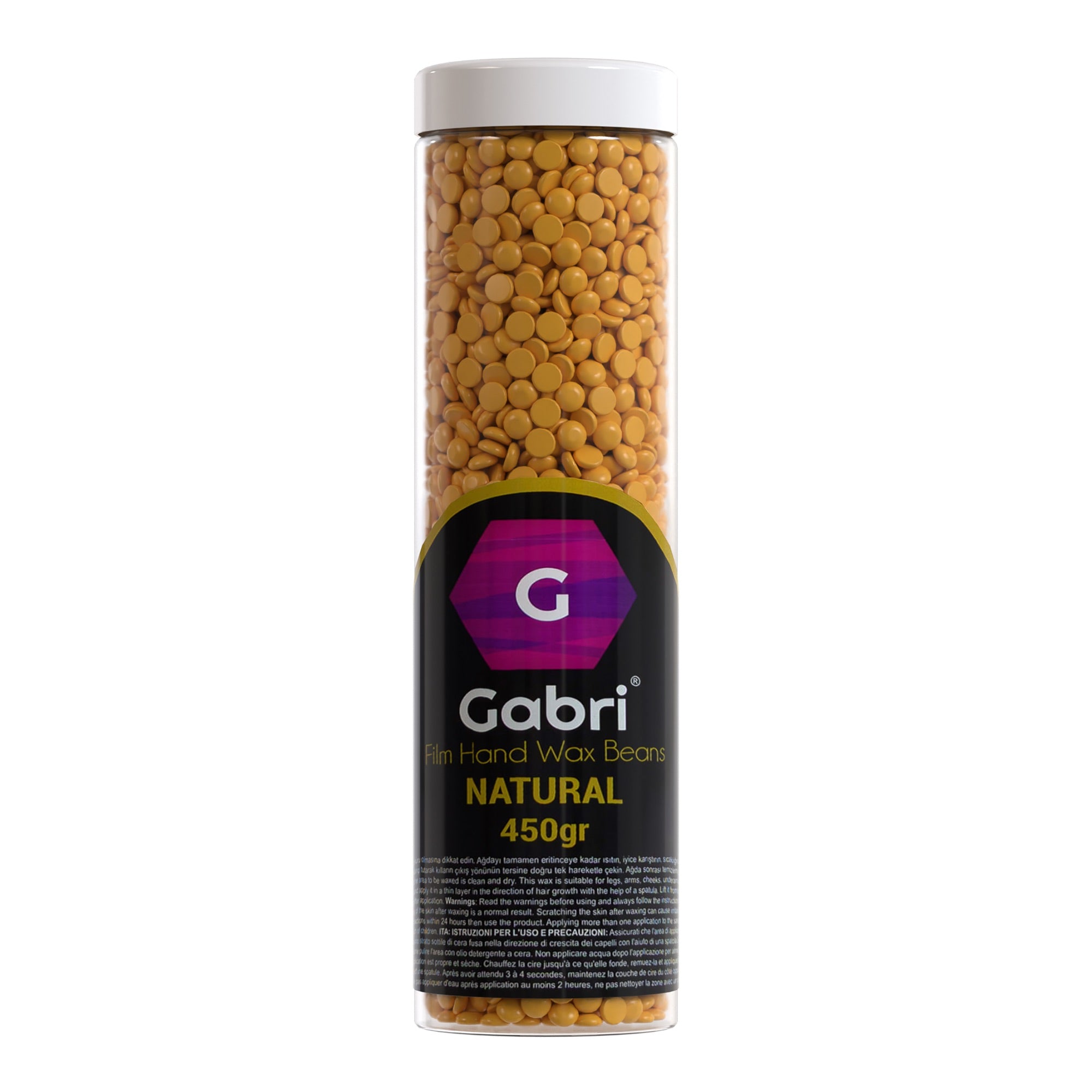 Gabri Professional - Hair Removal Hot Wax Film Hand Mask Beans Natural 450g