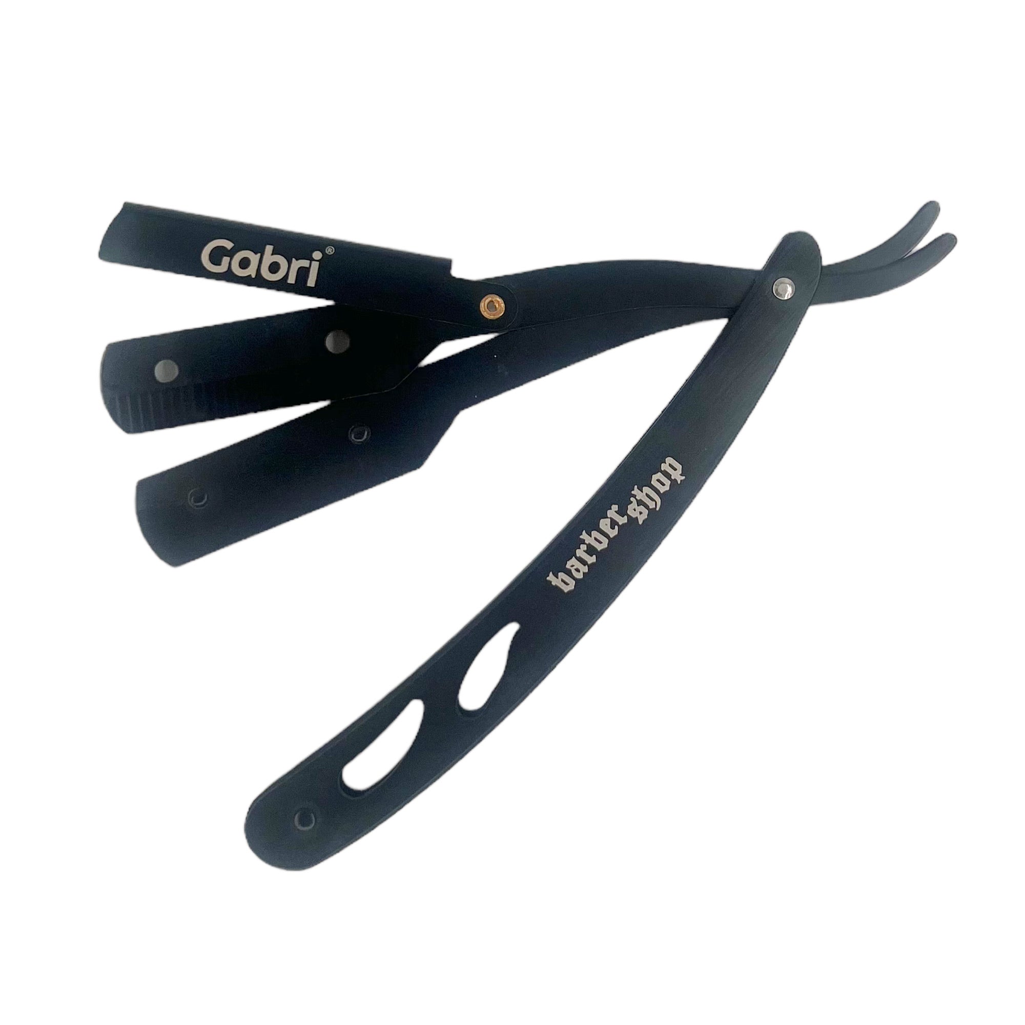 Gabri - Folding Straight Razor Barbershop Metal (Black) 14cm