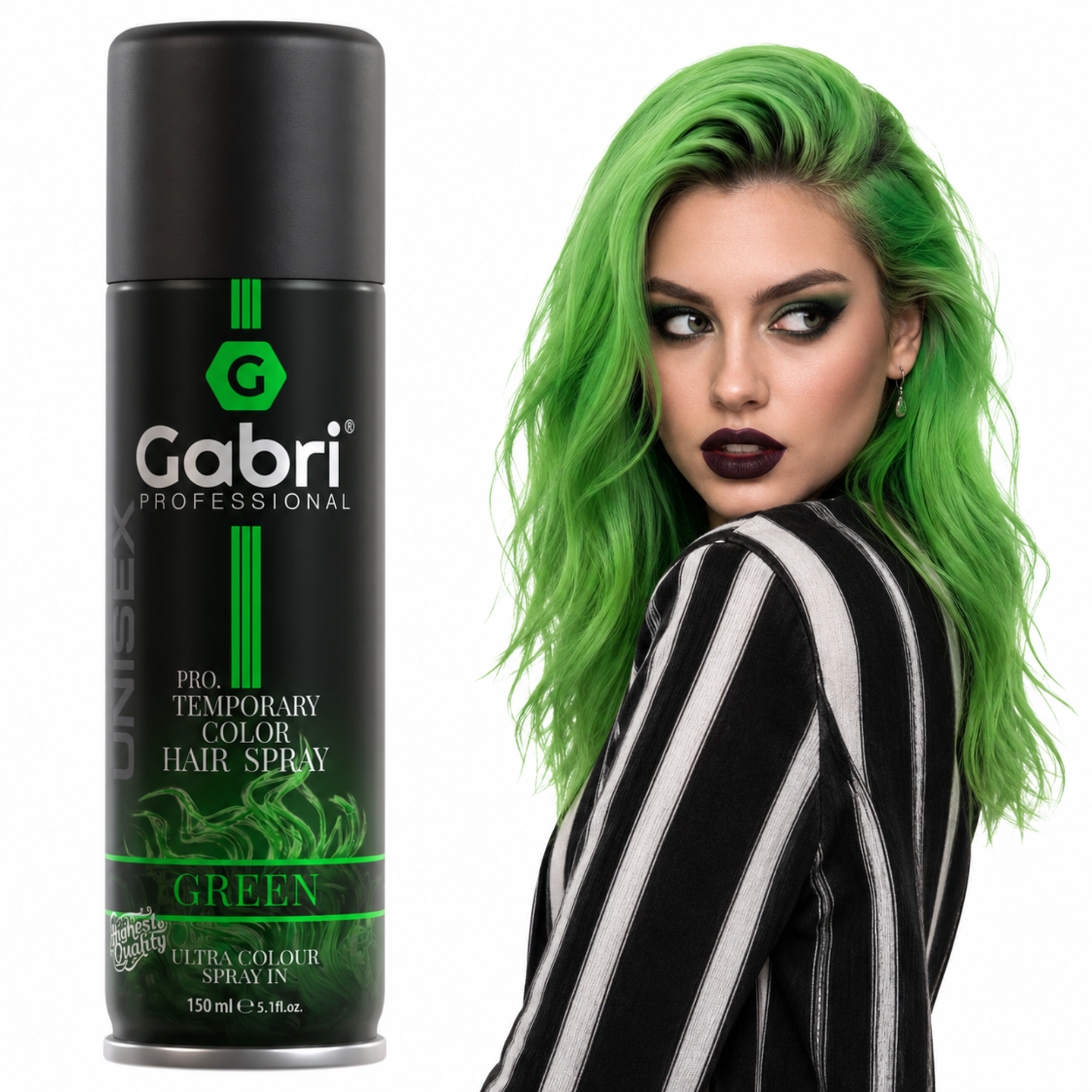 Gabri Professional - Pro Temporary Hair Colour Shimmer Spray Green 150ml