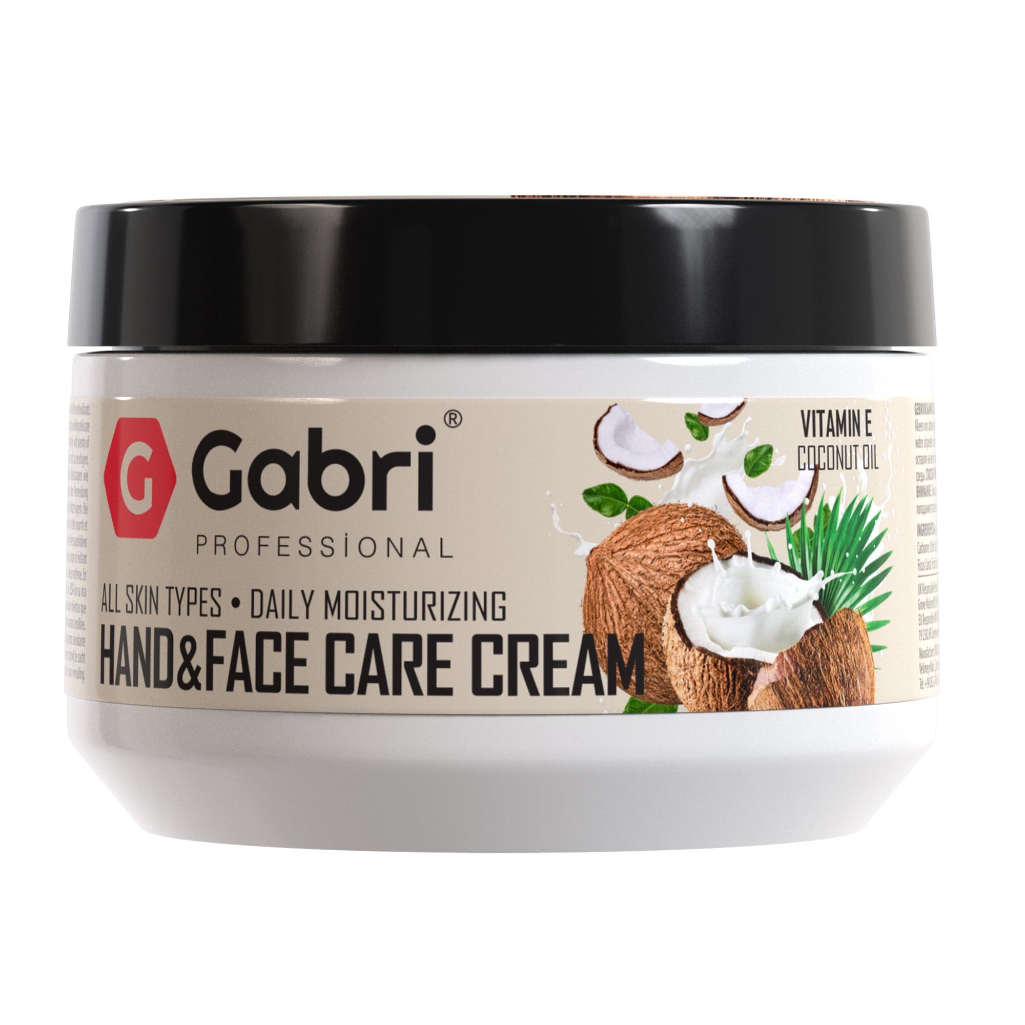 Gabri Professional - Hand & Face Moisturising Cream Vitamin E Coconut Oil 300ml