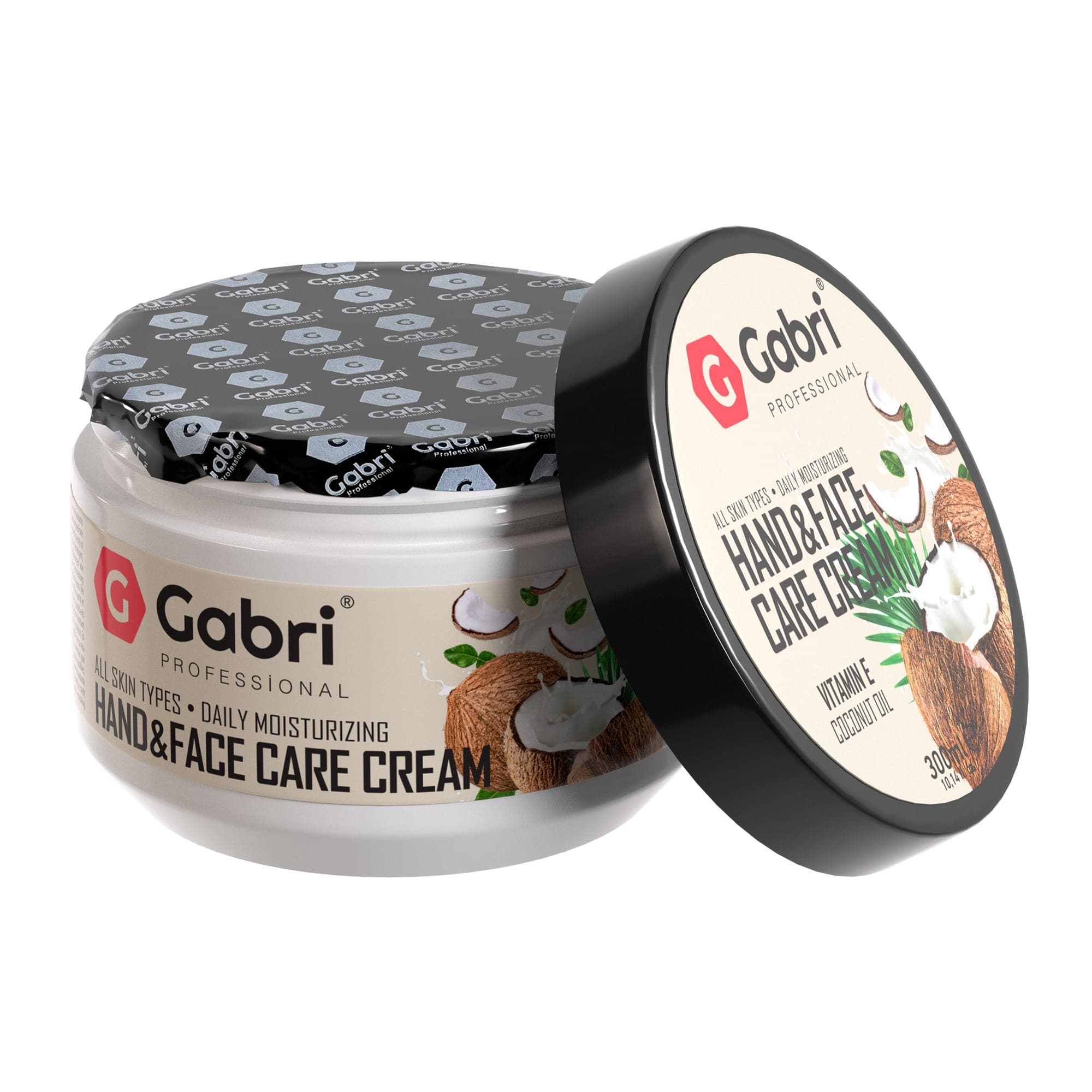 Gabri Professional - Hand & Face Moisturising Cream Vitamin E Coconut Oil 300ml