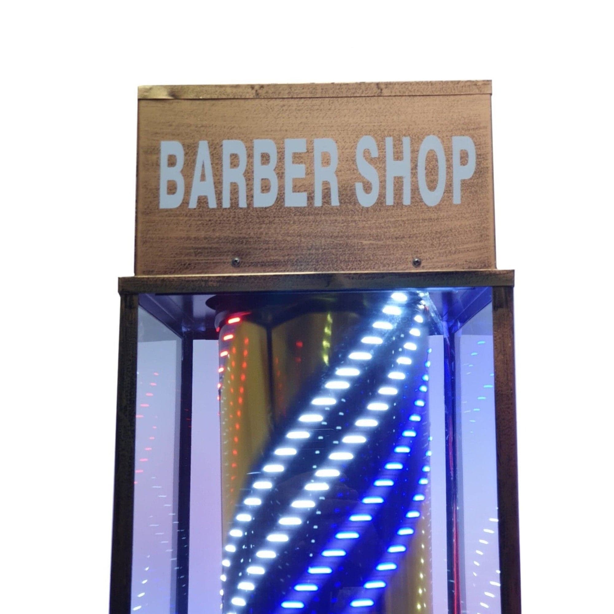 Gabri - Barber Pole Led Light Floor Lantern Style  (Bronze Rotating Illuminating Stripes) 2.3m