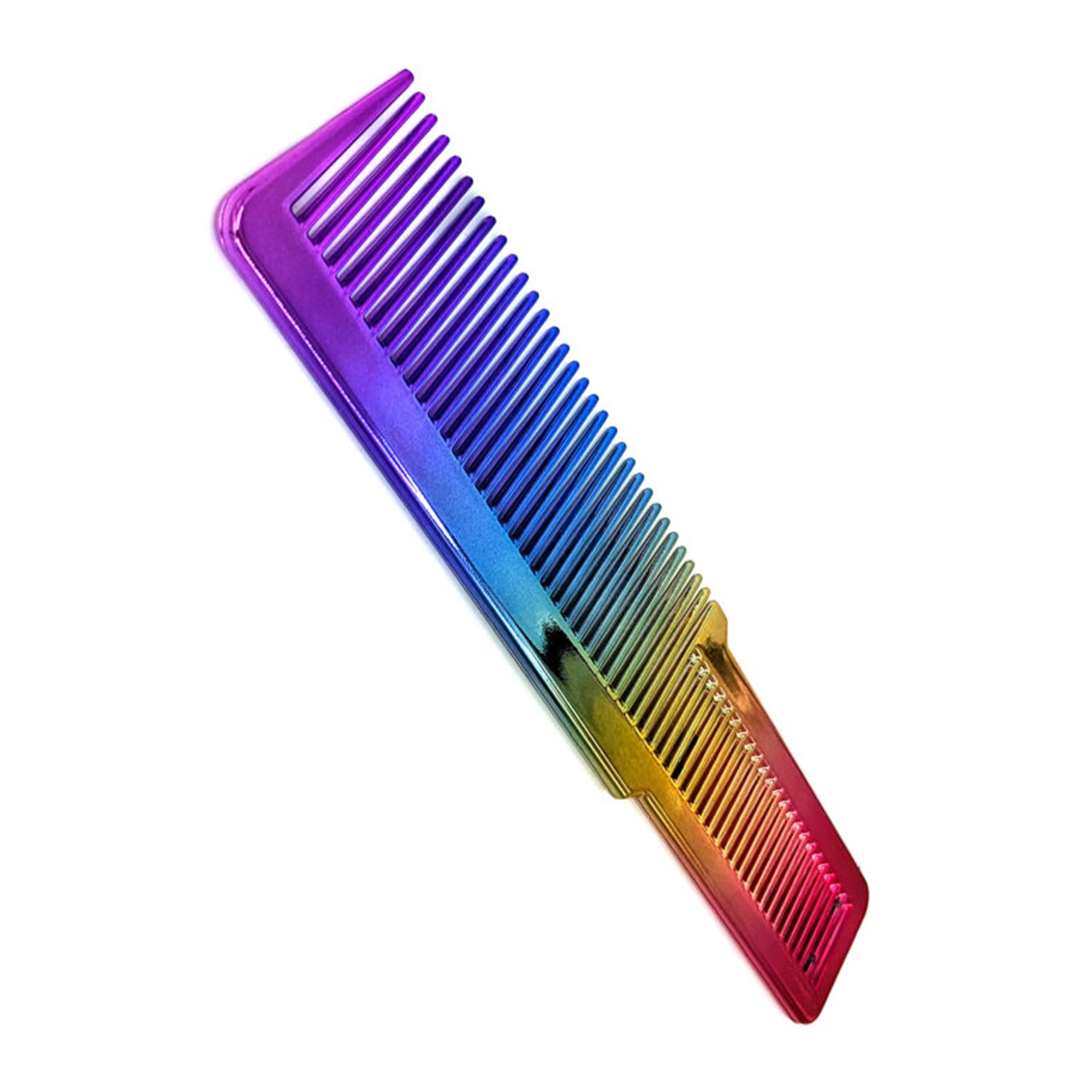 Gabri - Flat Top Comb Rainbow Metal Effect 20cm