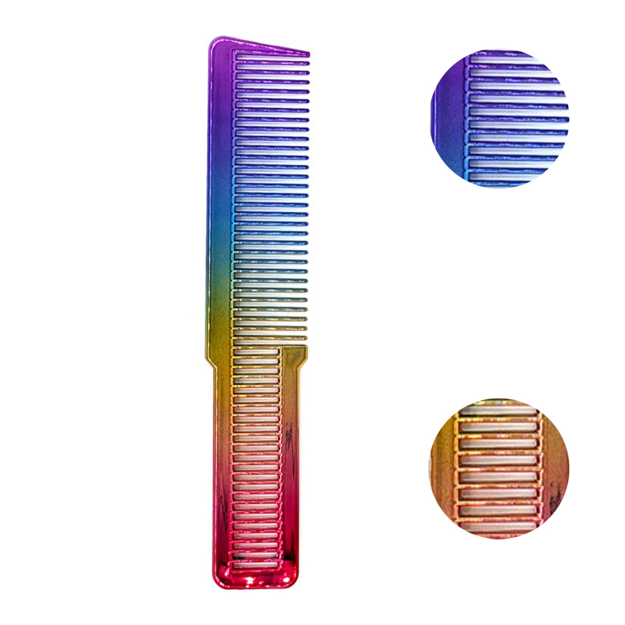 Gabri - Flat Top Comb Rainbow Metal Effect 20cm