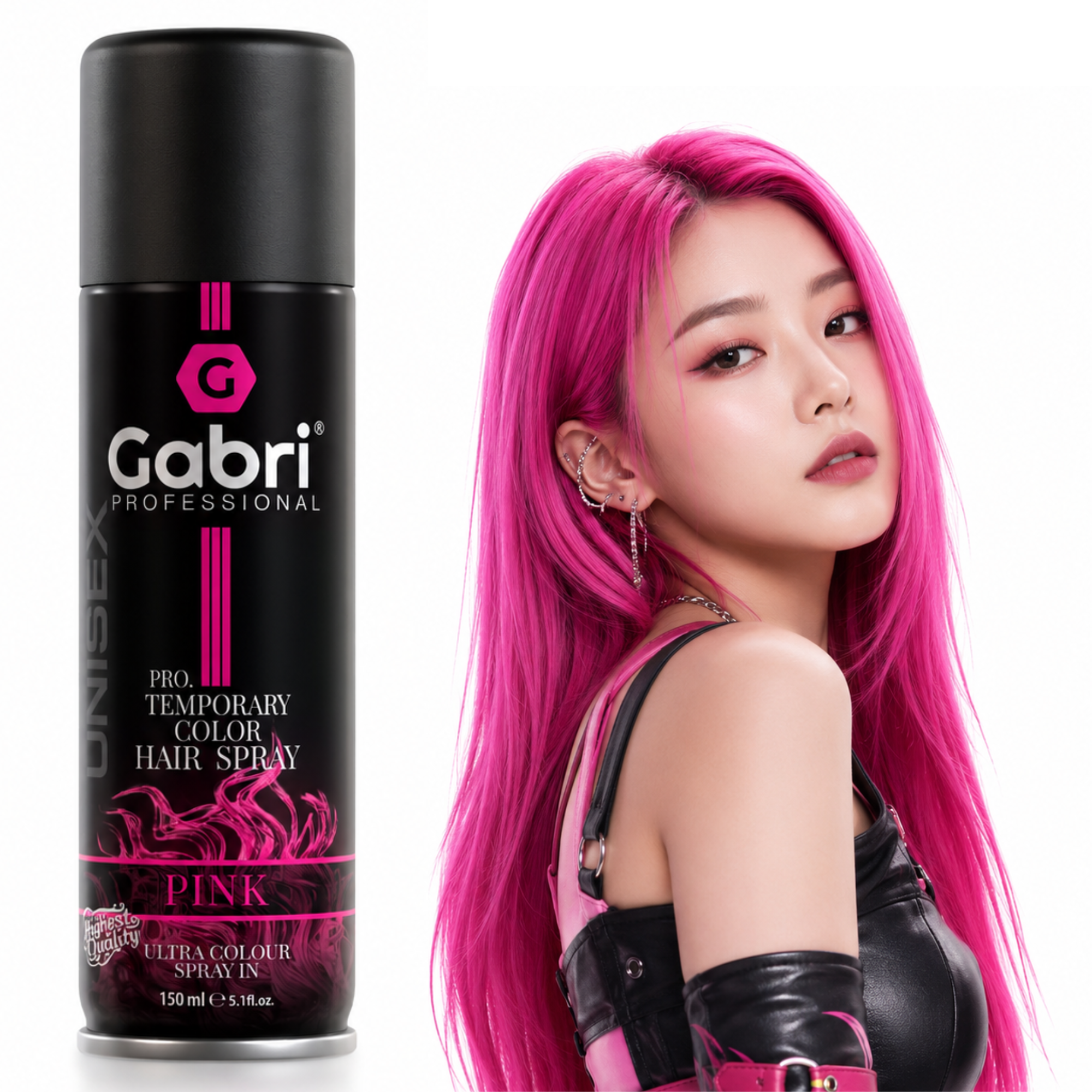 Gabri Professional - Pro Temporary Hair Colour Shimmer Spray Pink 150ml