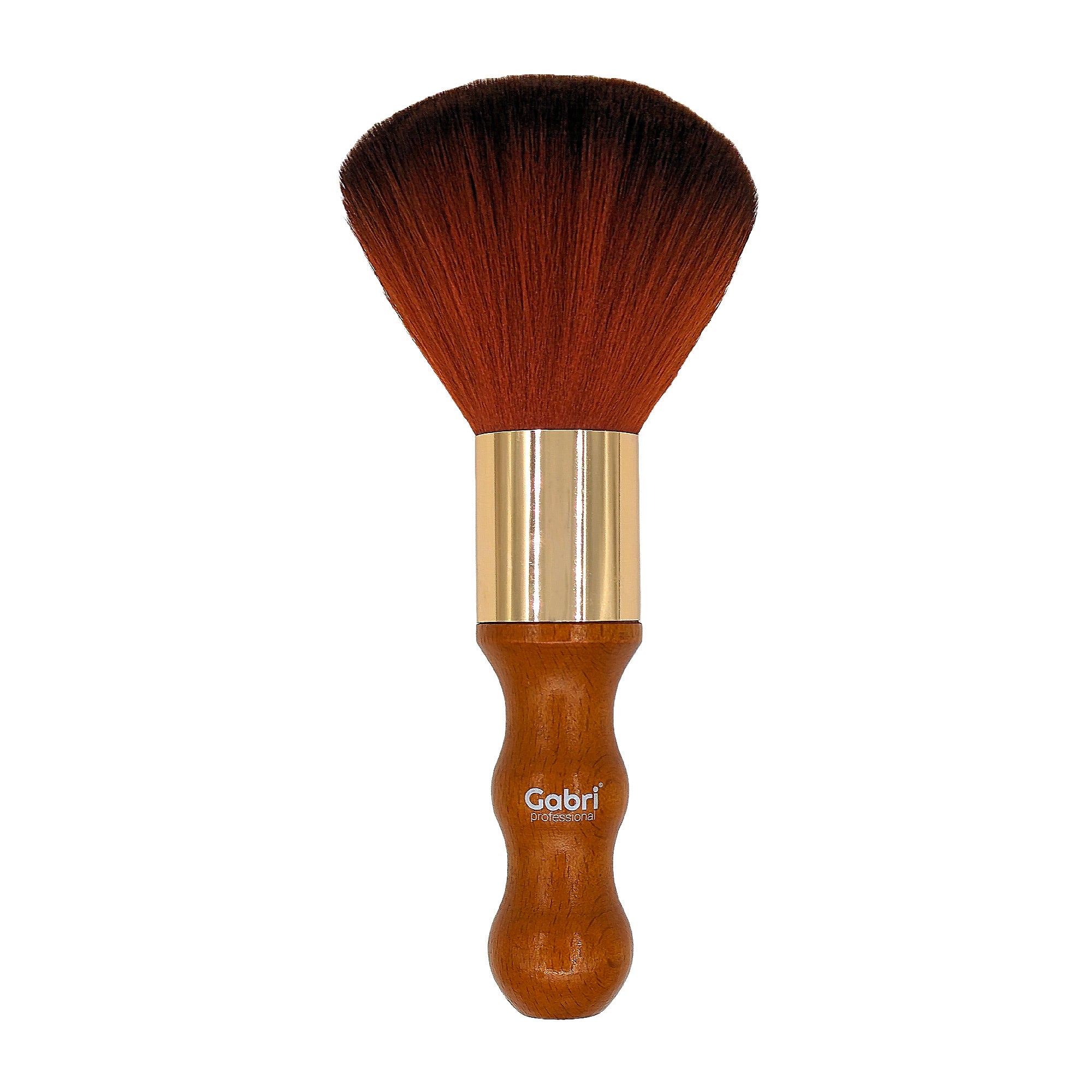 Gabri - Barber Neck Brush Extra Long Lux Wood Handle Red Bristle 19cm