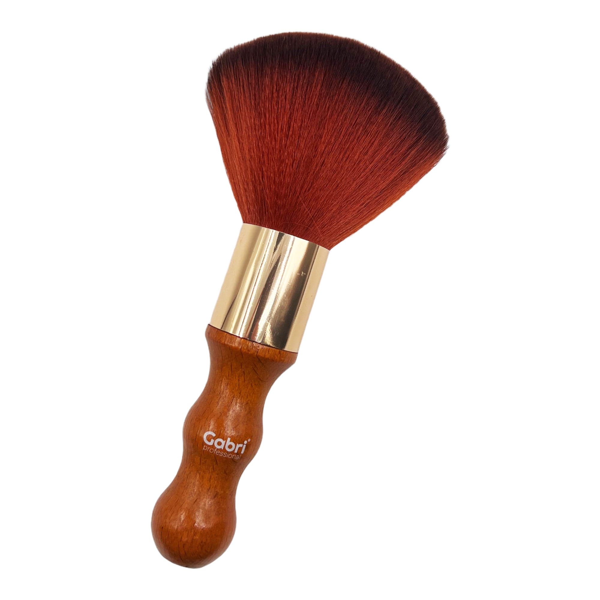 Gabri - Barber Neck Brush Extra Long Lux Wood Handle Red Bristle 19cm