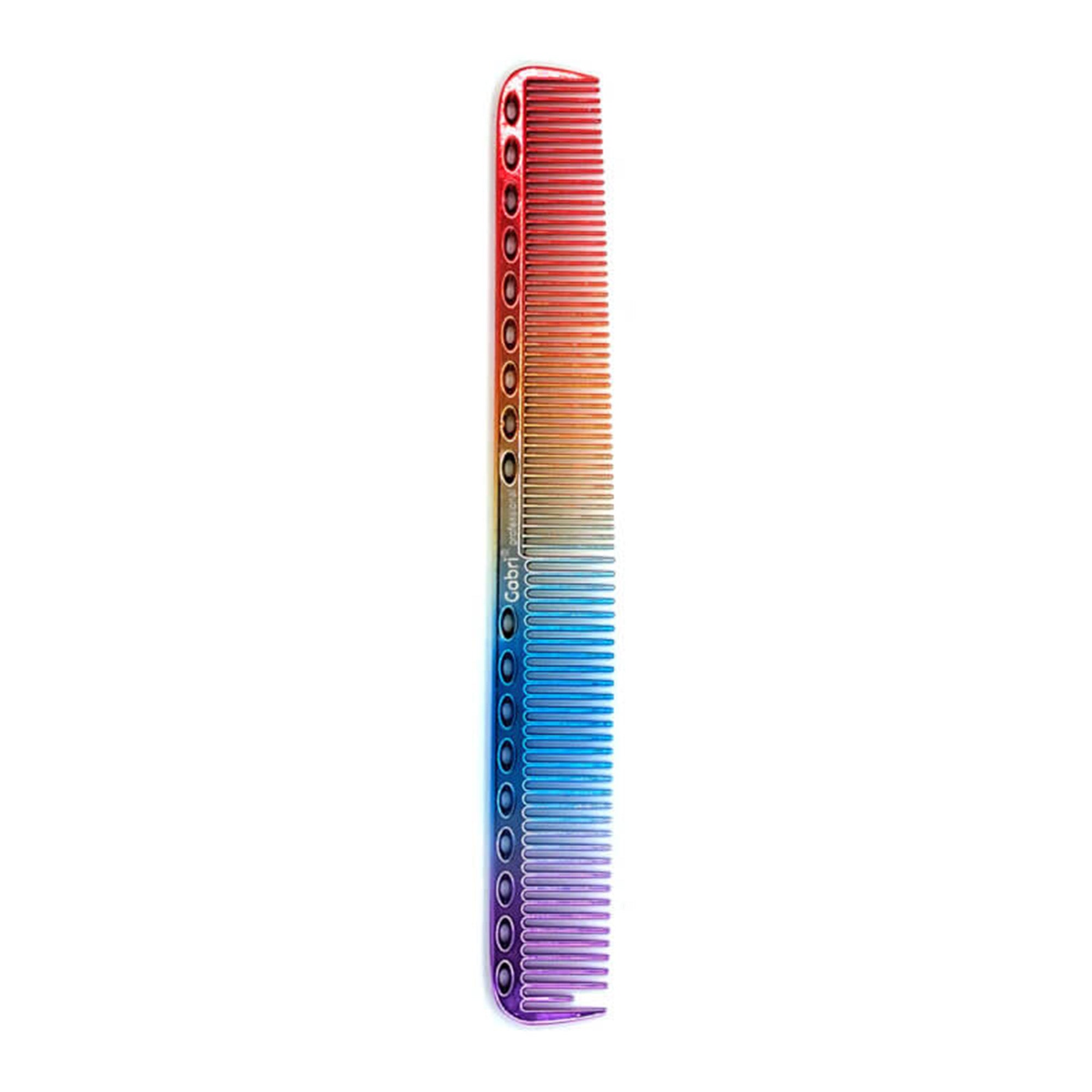 Gabri - Metal Hair Cutting Comb Rainbow 21cm