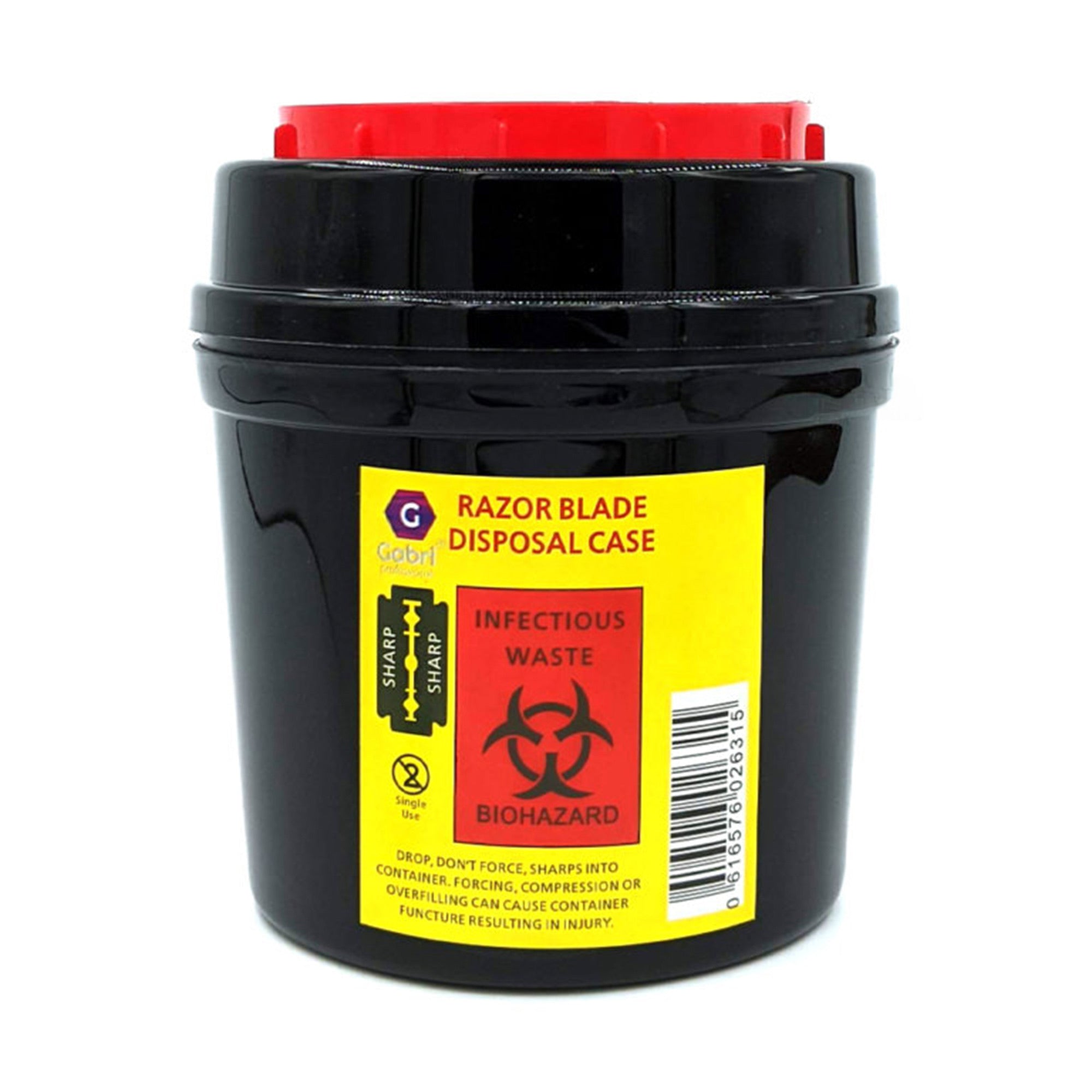 Gabri - Razor Blade Round Disposal Bin Case (Black-Red)