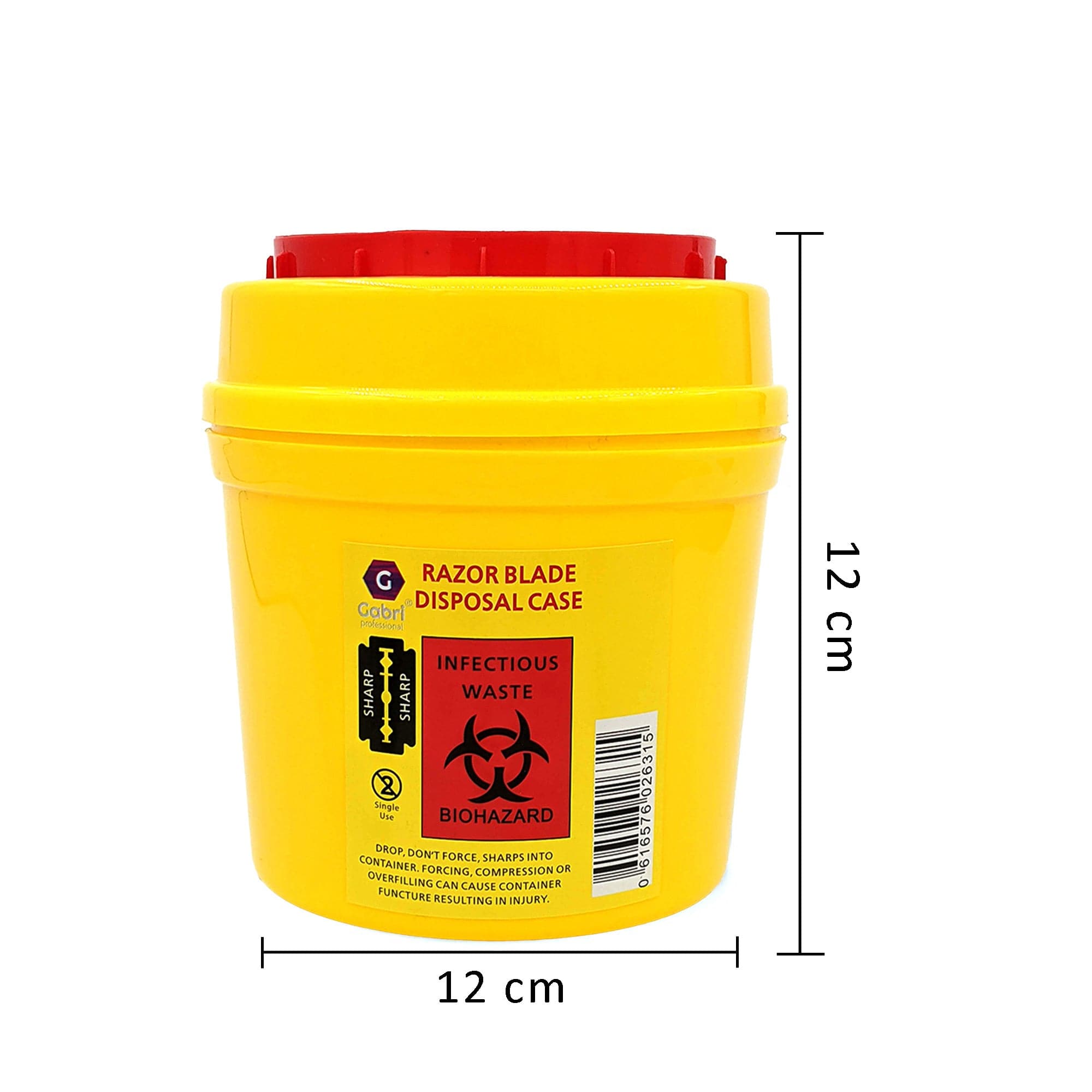 Gabri - Razor Blade Round Disposal Bin Case (Yellow-Red)
