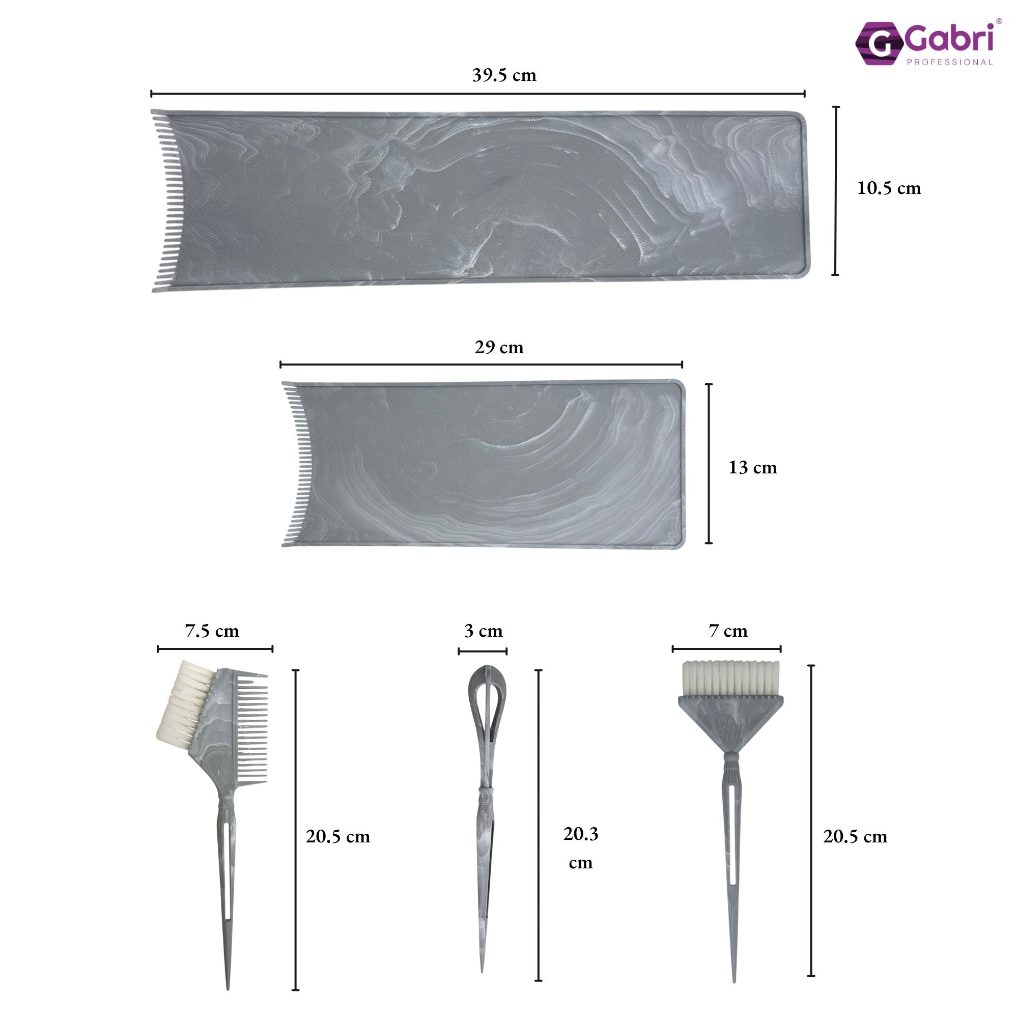 Gabri - Salon Hair Dye & Tinting Set (5 Piece) – Grey Marble Effect