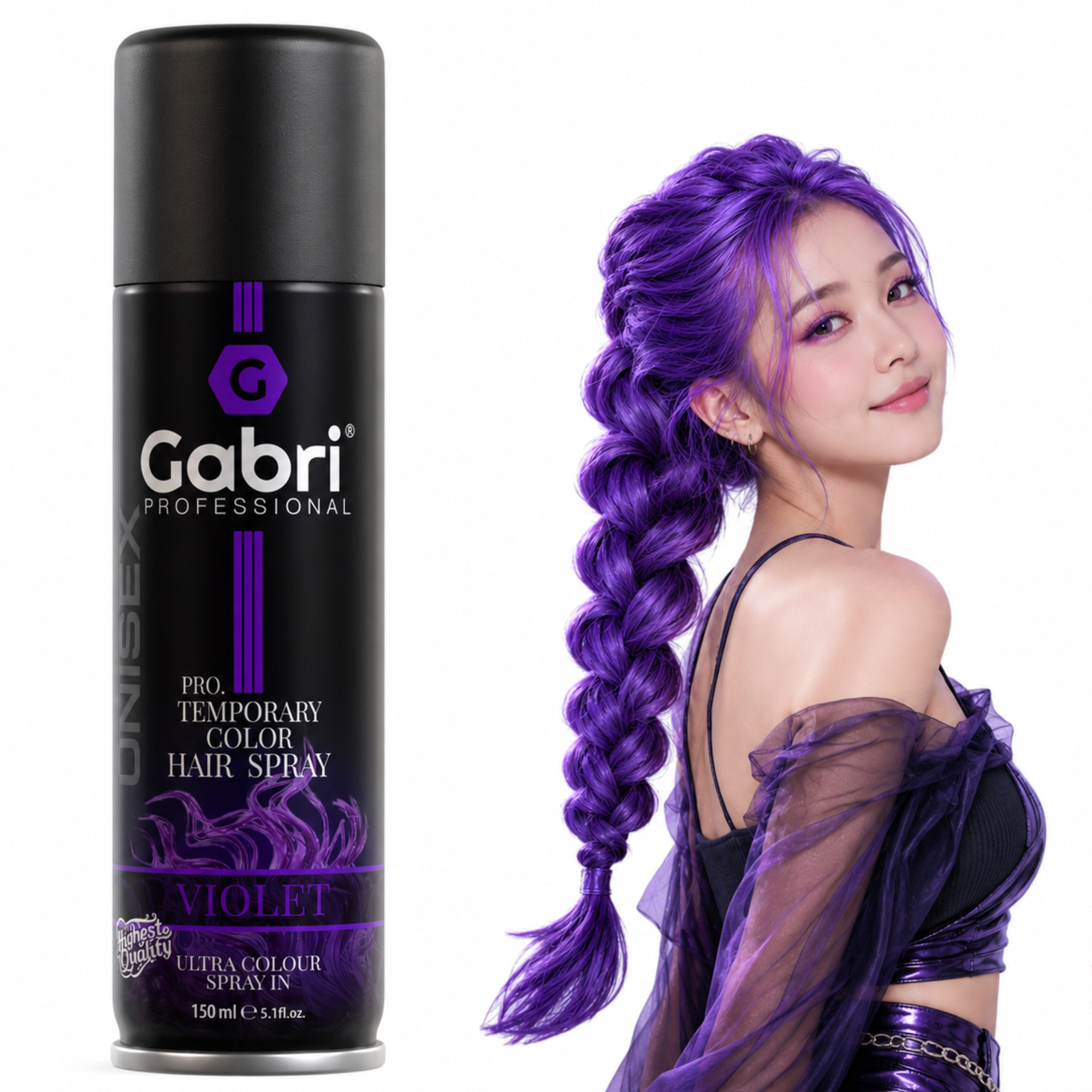 Gabri Professional - Pro Temporary Hair Colour Shimmer Spray Violet 150ml