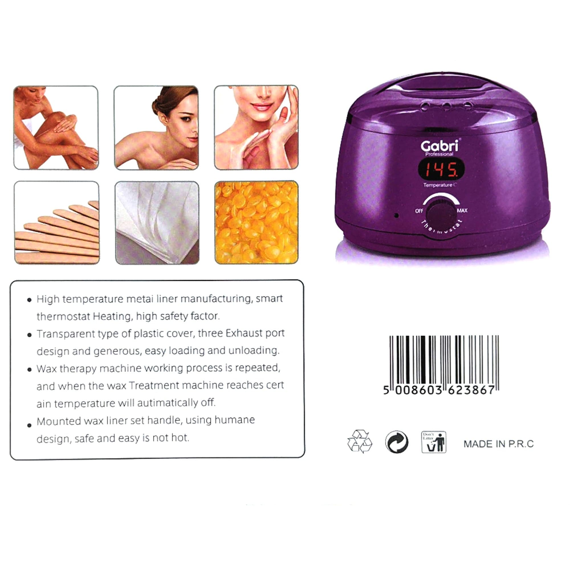 Gabri - Wax Heater Warmer Temperature Control Single (Purple)