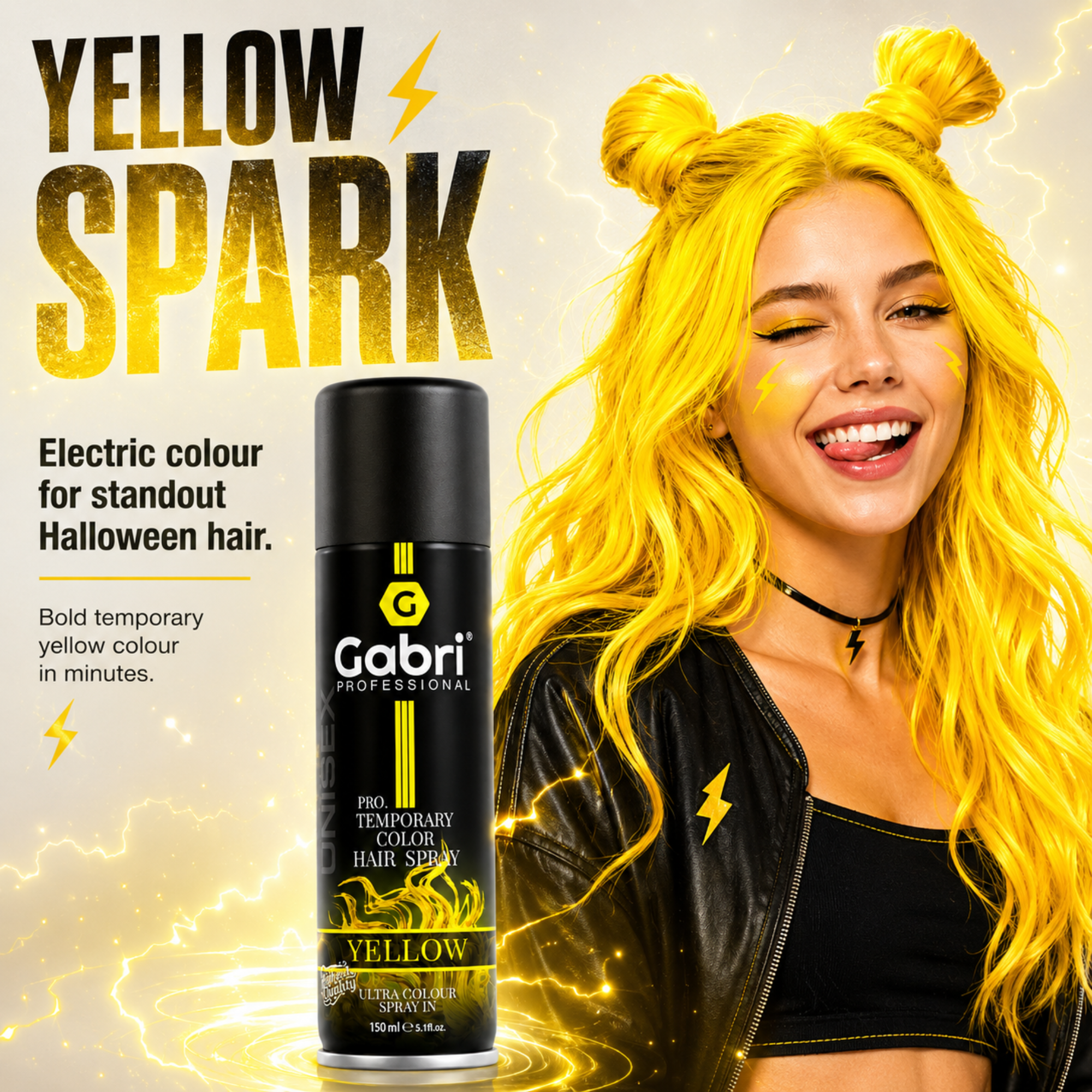 Gabri Professional - Pro Temporary Hair Colour Shimmer Spray Yellow 150ml
