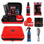 Gabri Professional - Hair Styling & Grooming Gift Set with Reusable Hair Stylist Bag 7 Piece Set Red
