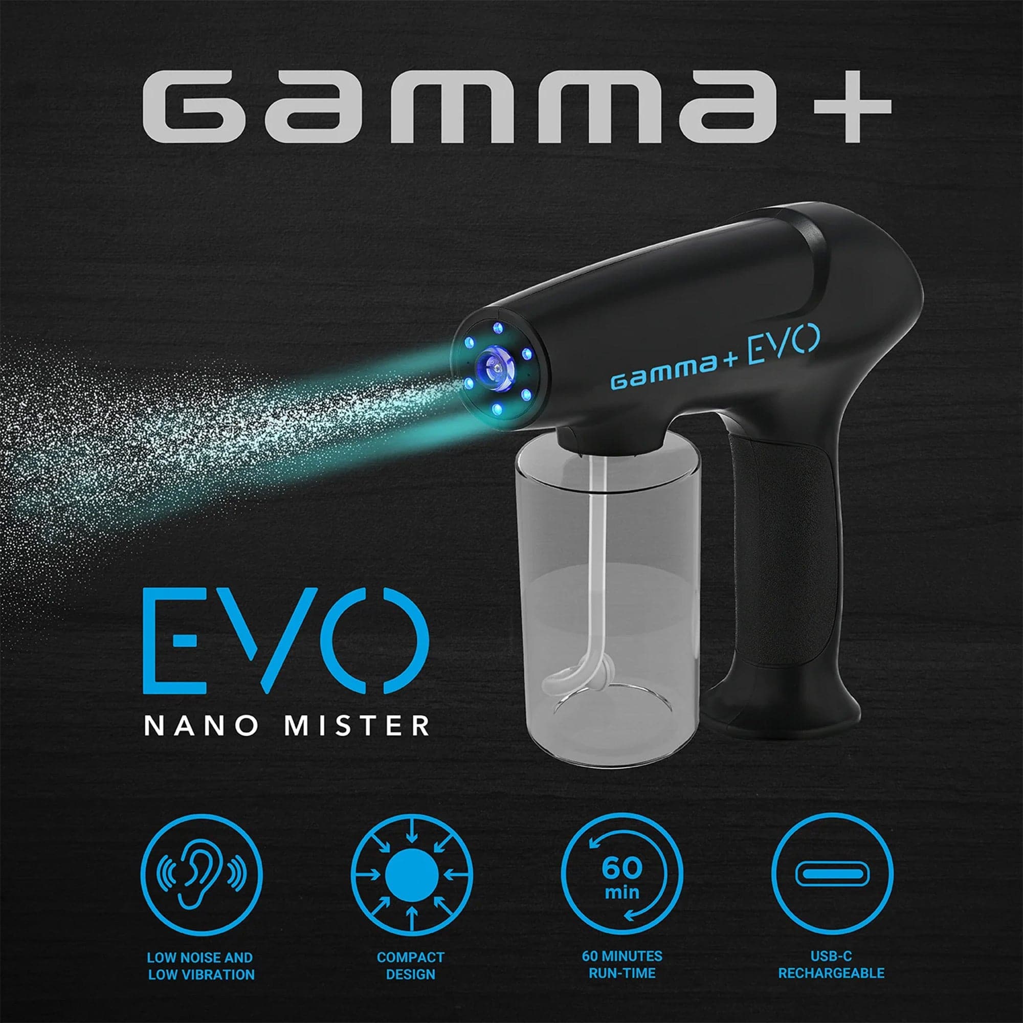 Gamma+ - Evo Nano Hair Water Spray Mister Black