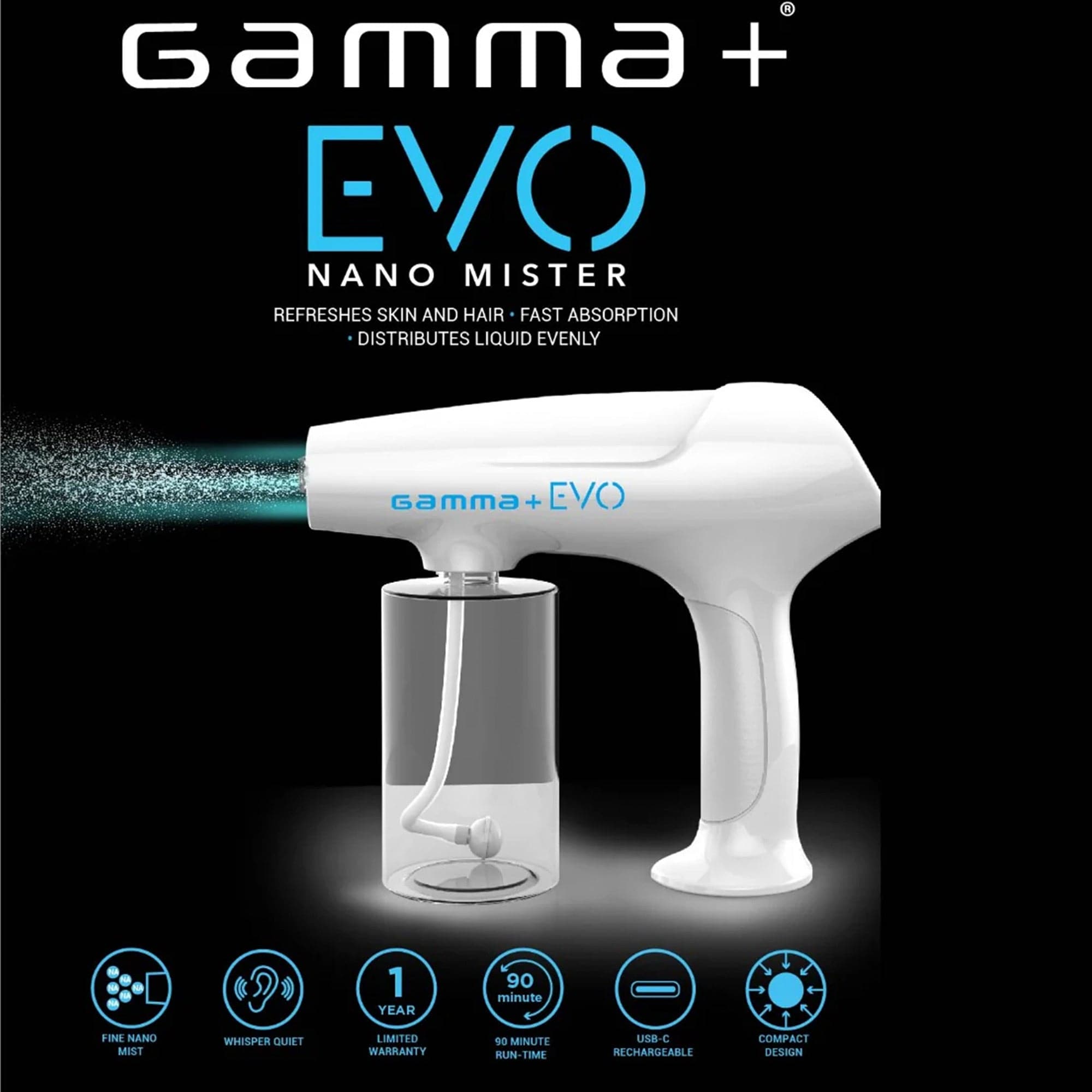 Gamma+ - Evo Nano Hair Water Spray Mister White