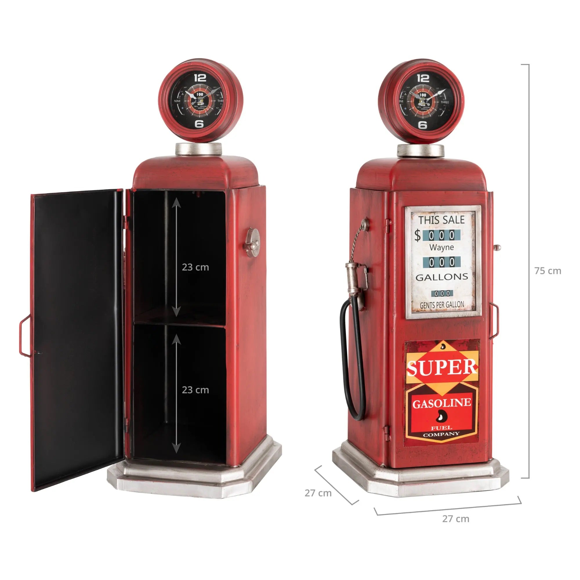 Eson - Gas Pump Clock with Shelf 75cm