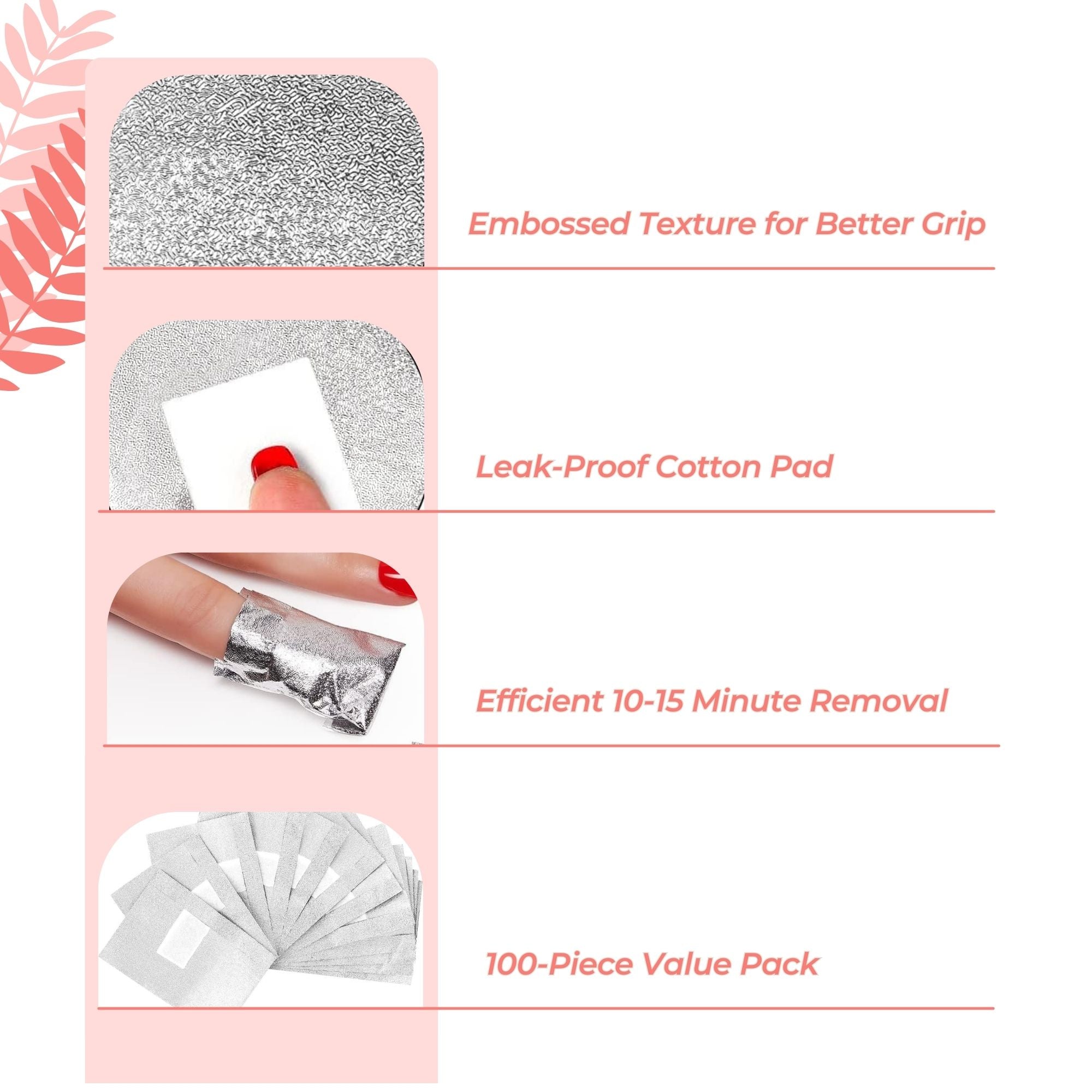 Gelluv - Soak-Off Foil Wraps with Cotton Pad (Pack of 100)