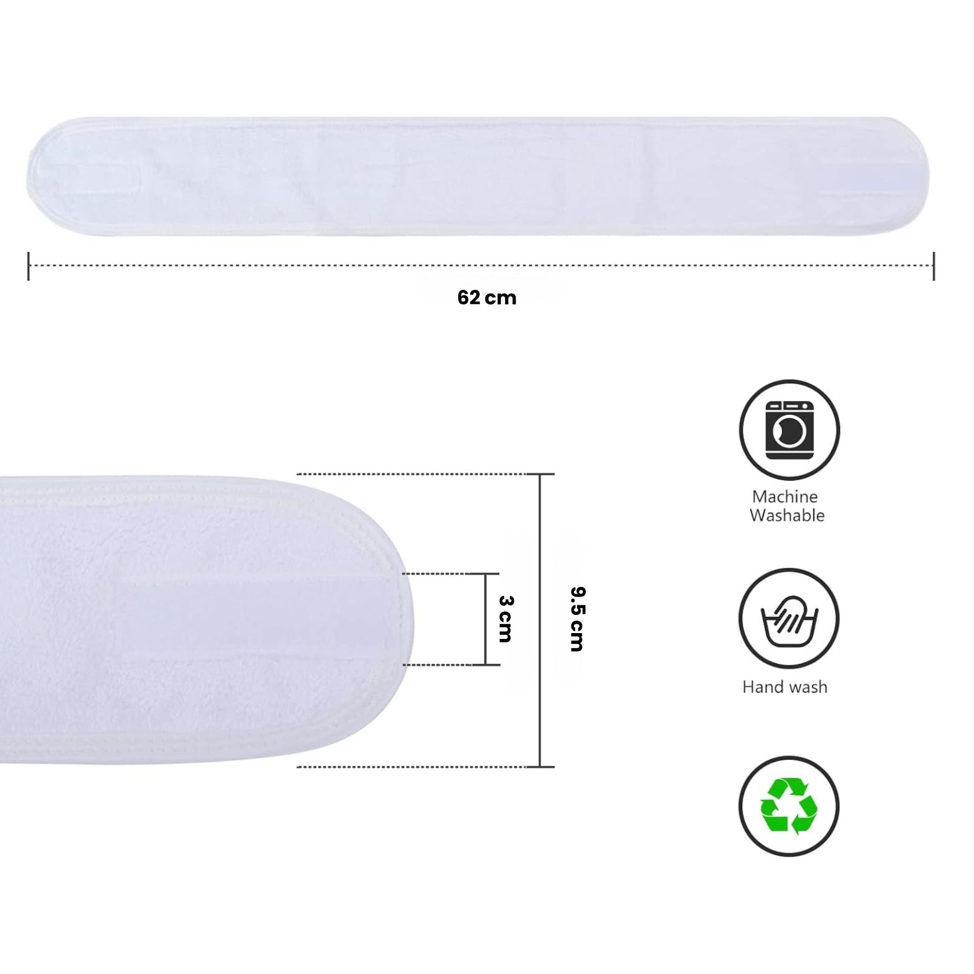 SalonServe - Headband Velcro Fixing White