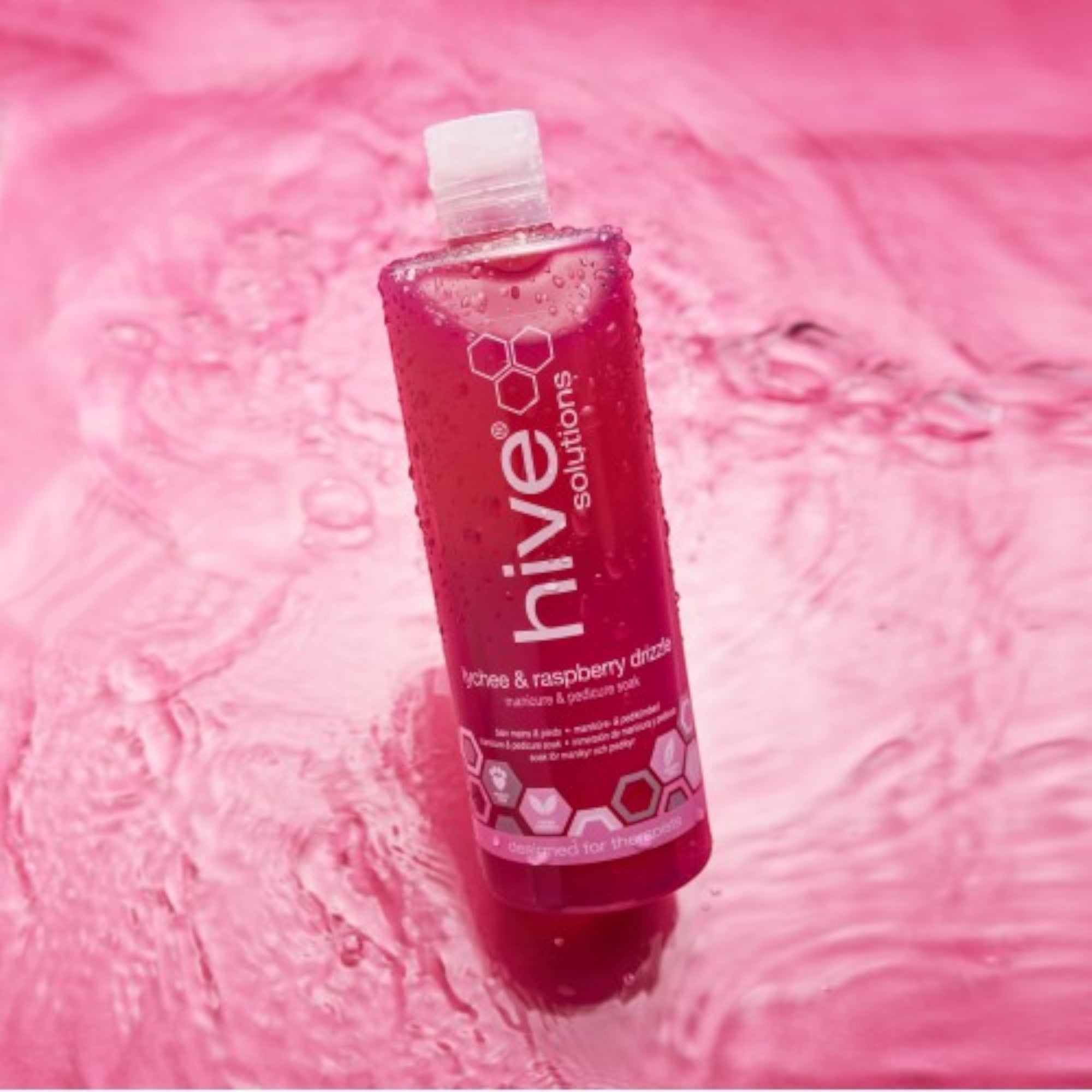 Hive - Lychee & Raspberry Drizzle Manicure & Pedicure Soak 400ml