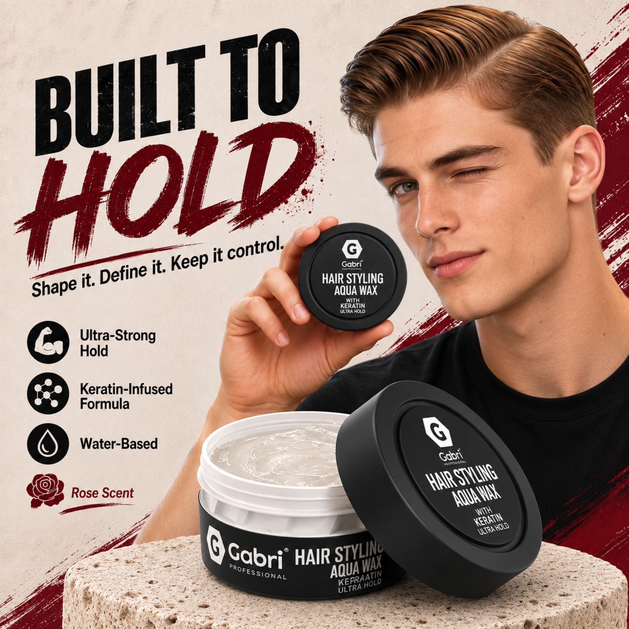Gabri Professional - Hair Styling Aqua Wax Keratin Ultra Hold 150ml