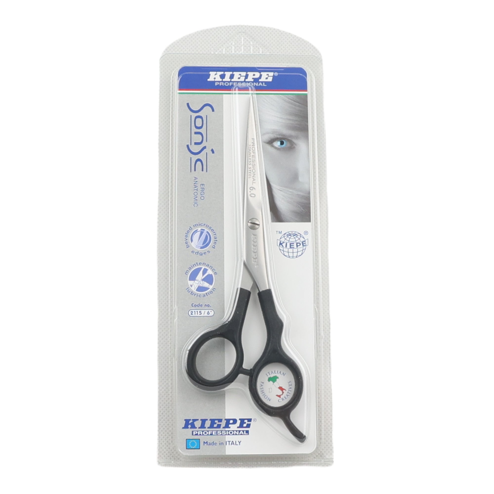 Kiepe - 2115 Sonic Ergo Anatomic Cutting Scissors 6 Inch (16cm)