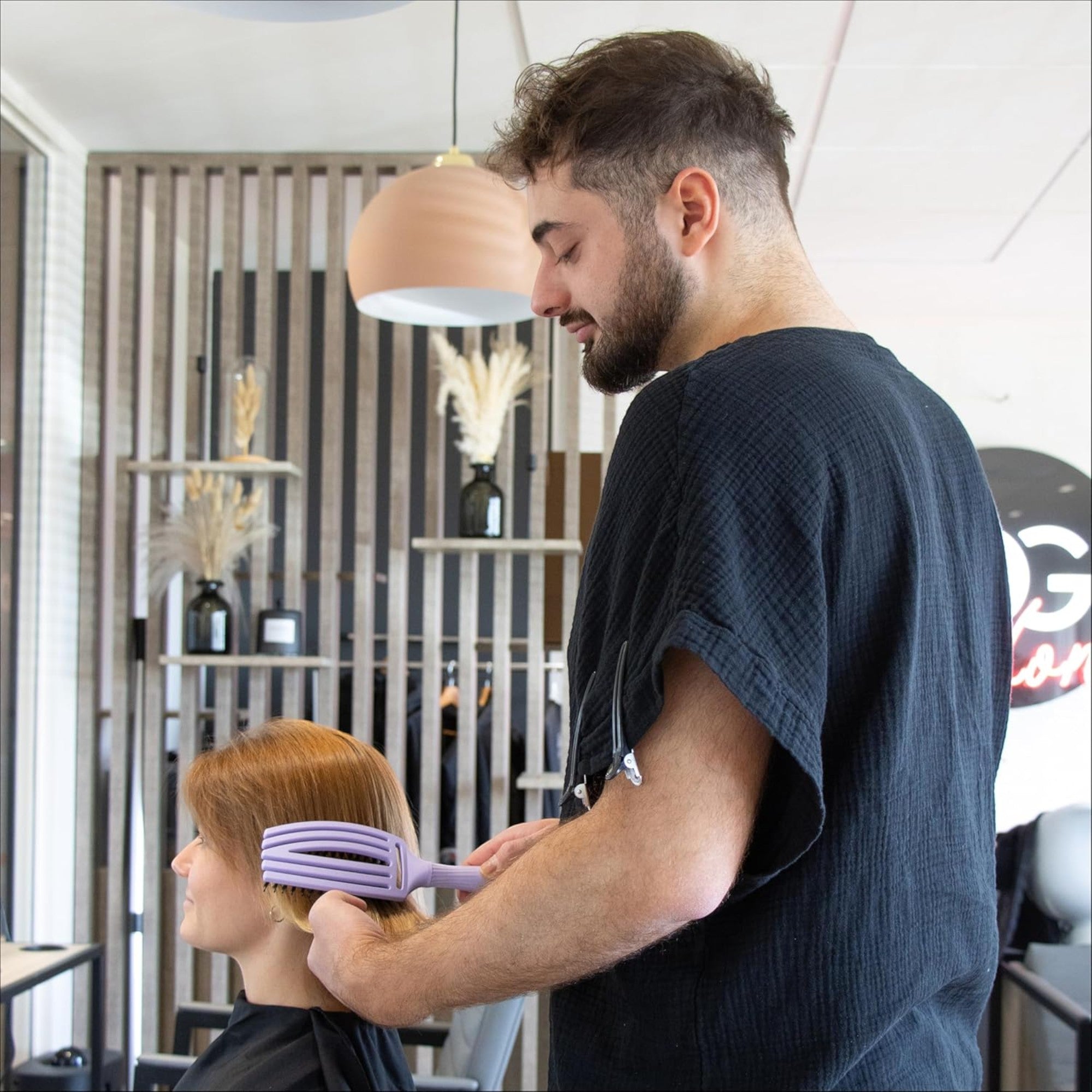 Olivia Garden - Fingerbrush Care Iconic Boar & Nylon Lavender