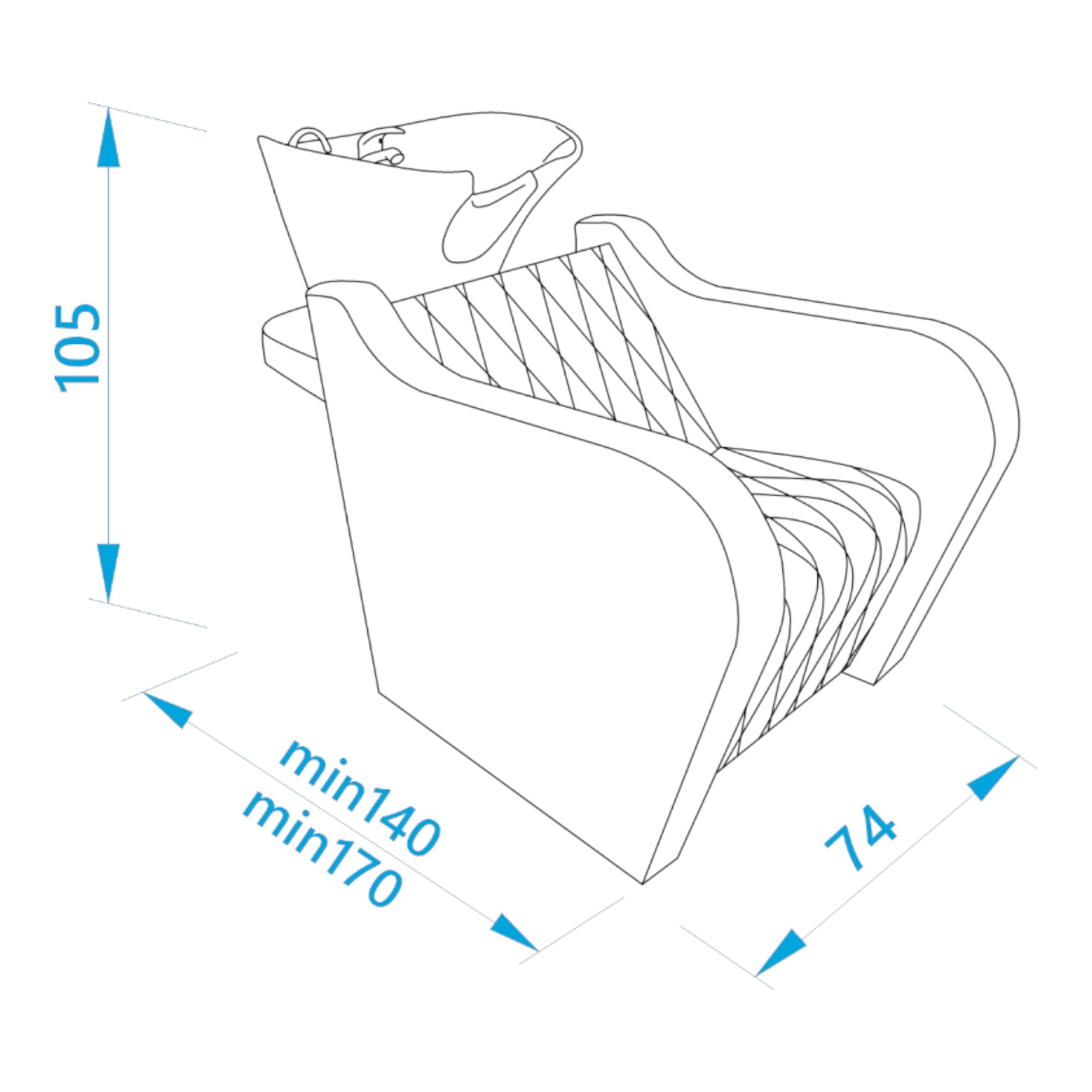 Alpeda - Maya Salon Backwash Chair with Back Massage