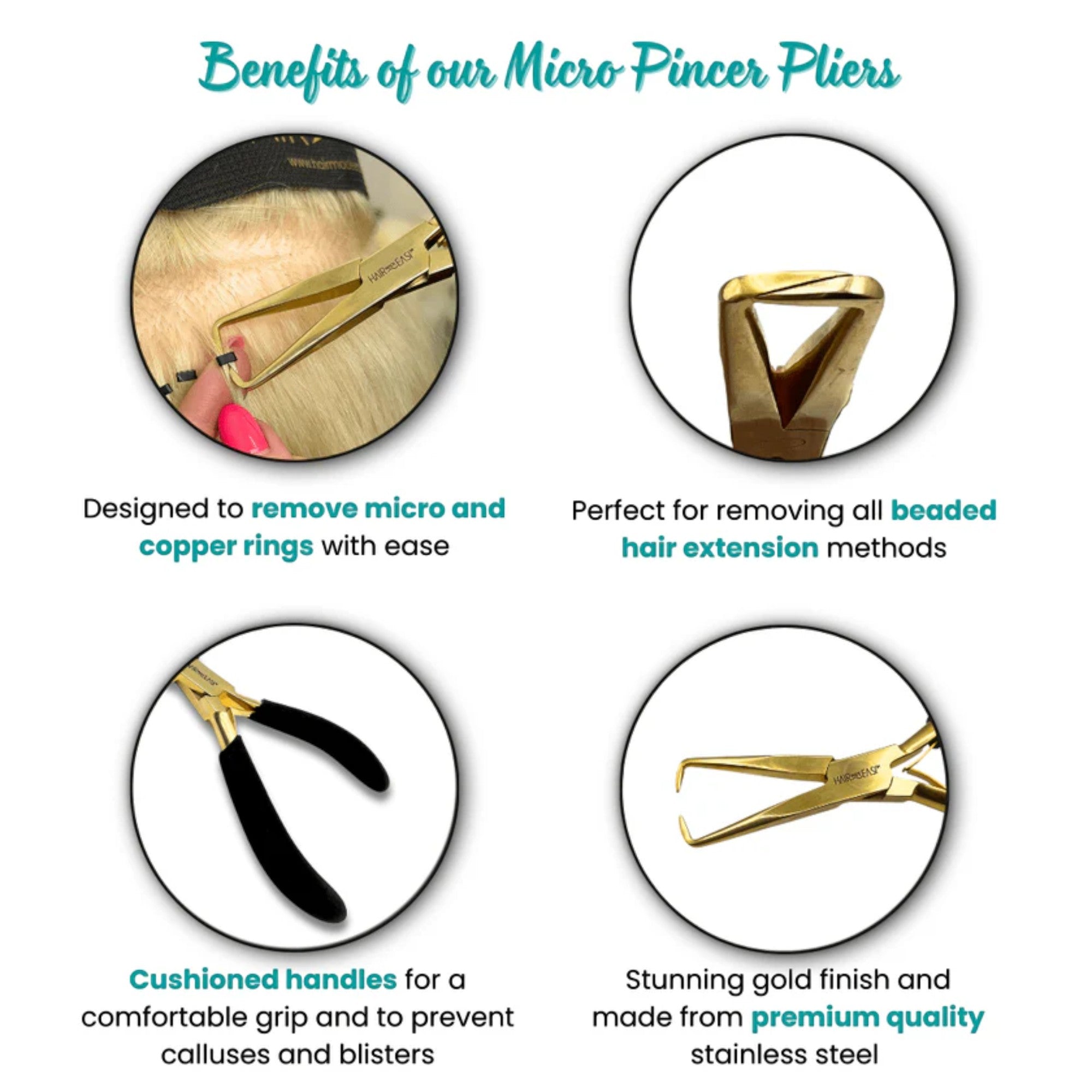 Hair Made Easi - Hair Extensions Micro Ring Pincer Pliers