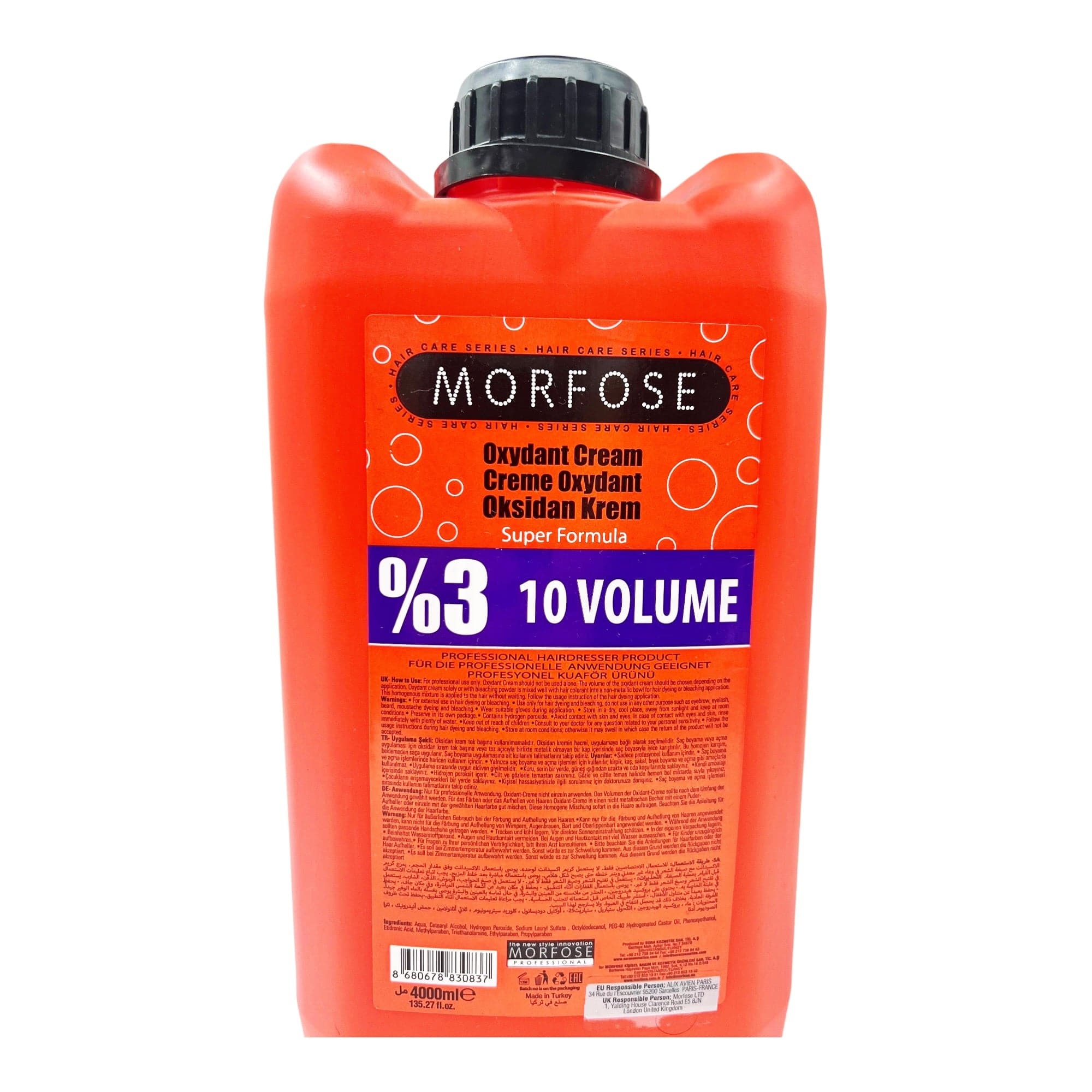 Morfose - Oxidant Cream 3% 10 Volume 4000ml