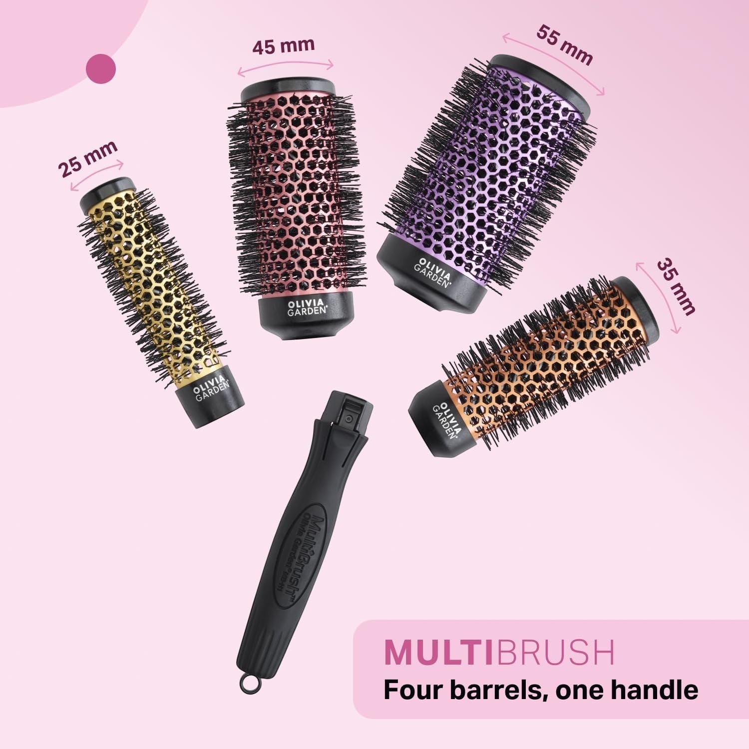 Olivia Garden -Multibrush Travel Kit (4 Barrels & 1 Handle)
