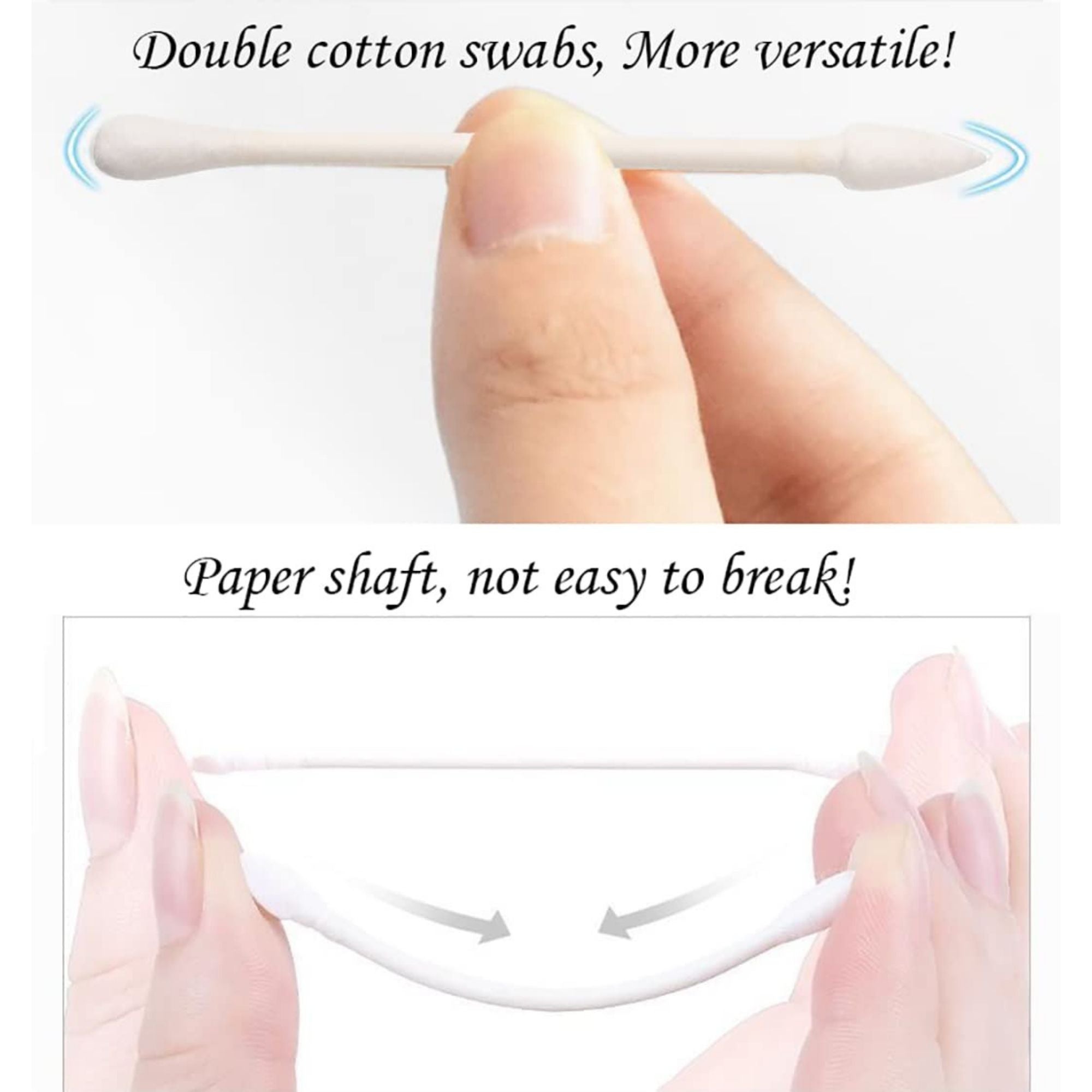 SalonServe - Paper Stem Cotton Buds Rounded & Pointed Tips (200 Pack)