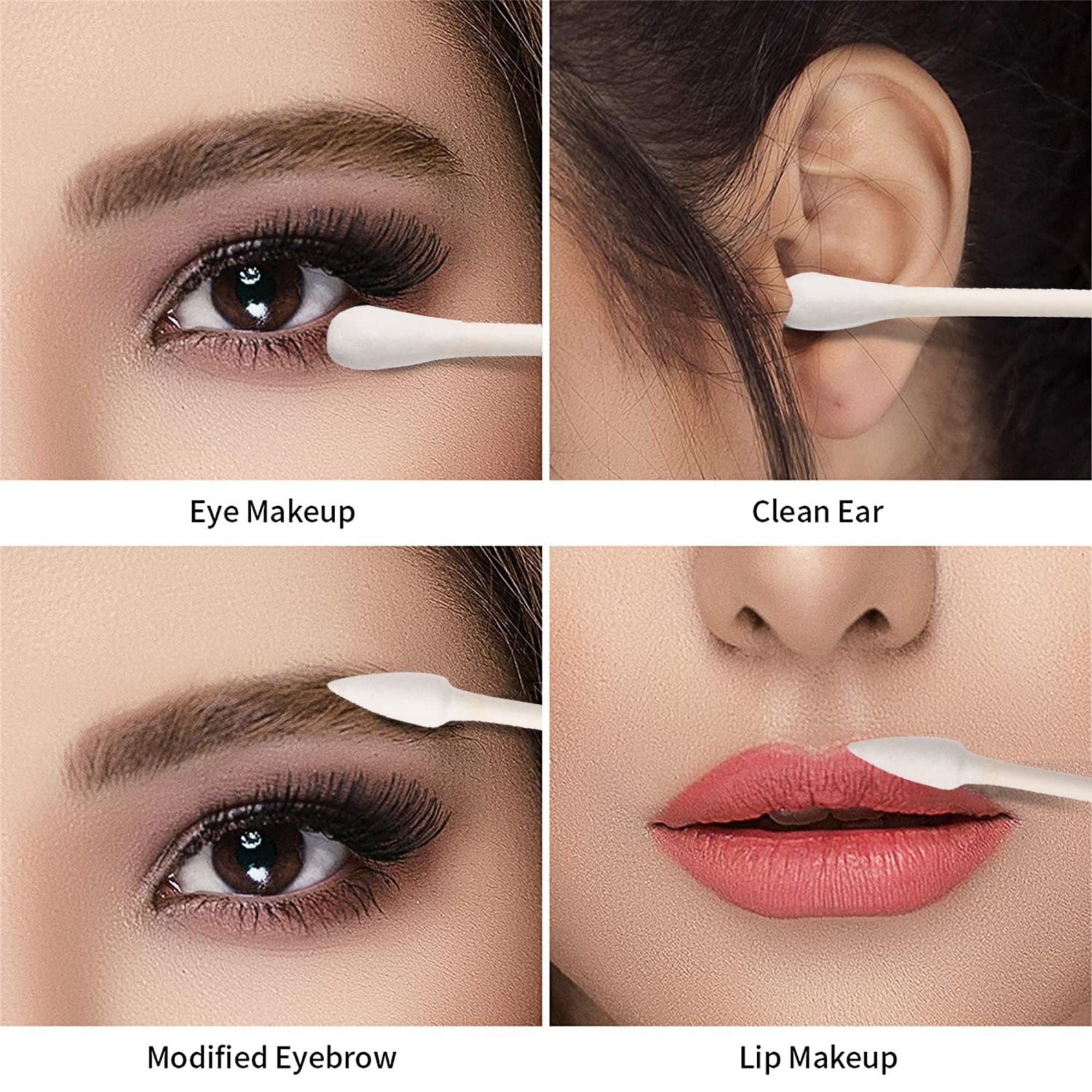 SalonServe - Paper Stem Cotton Buds Rounded & Pointed Tips (200 Pack)