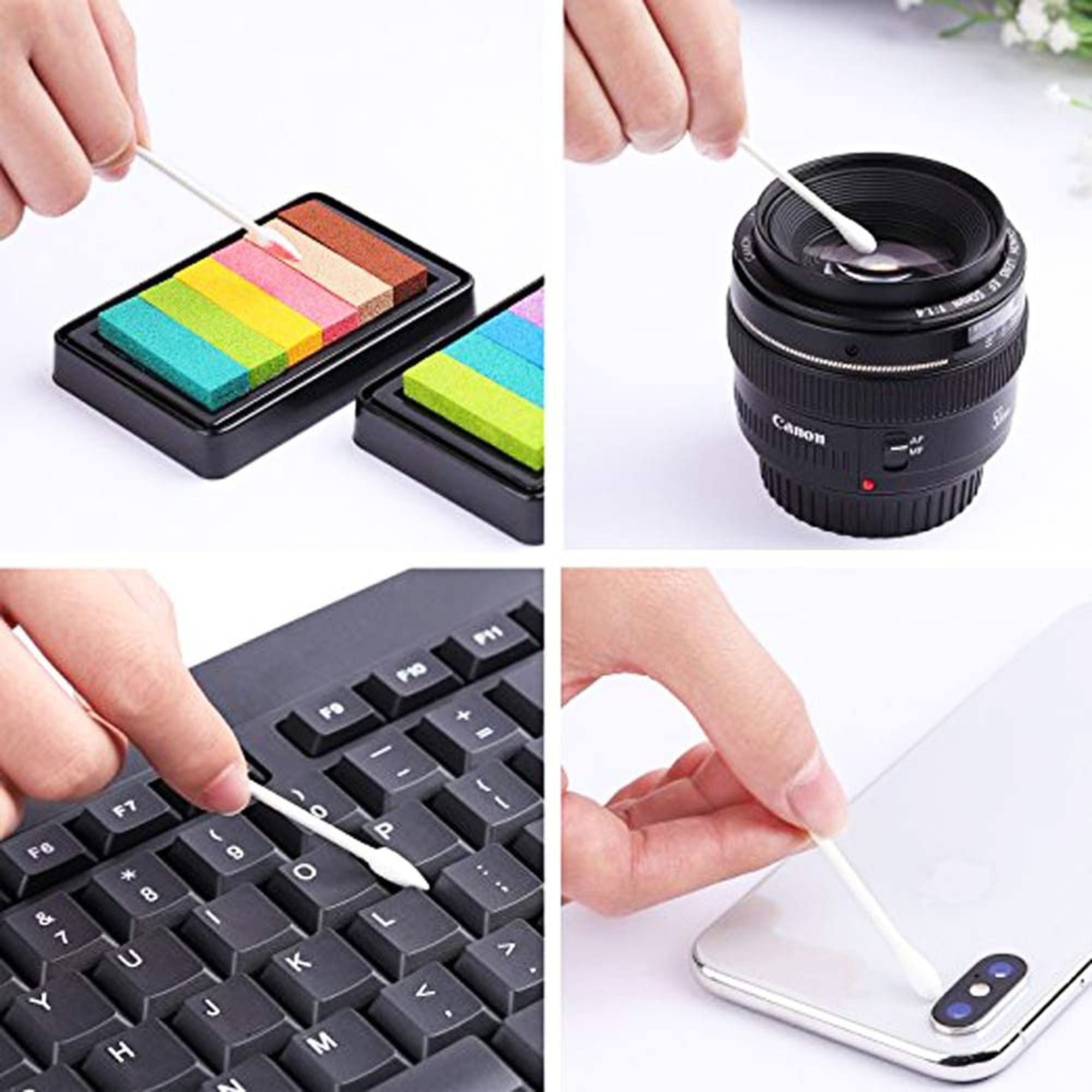 SalonServe - Paper Stem Cotton Buds Rounded & Pointed Tips (200 Pack)