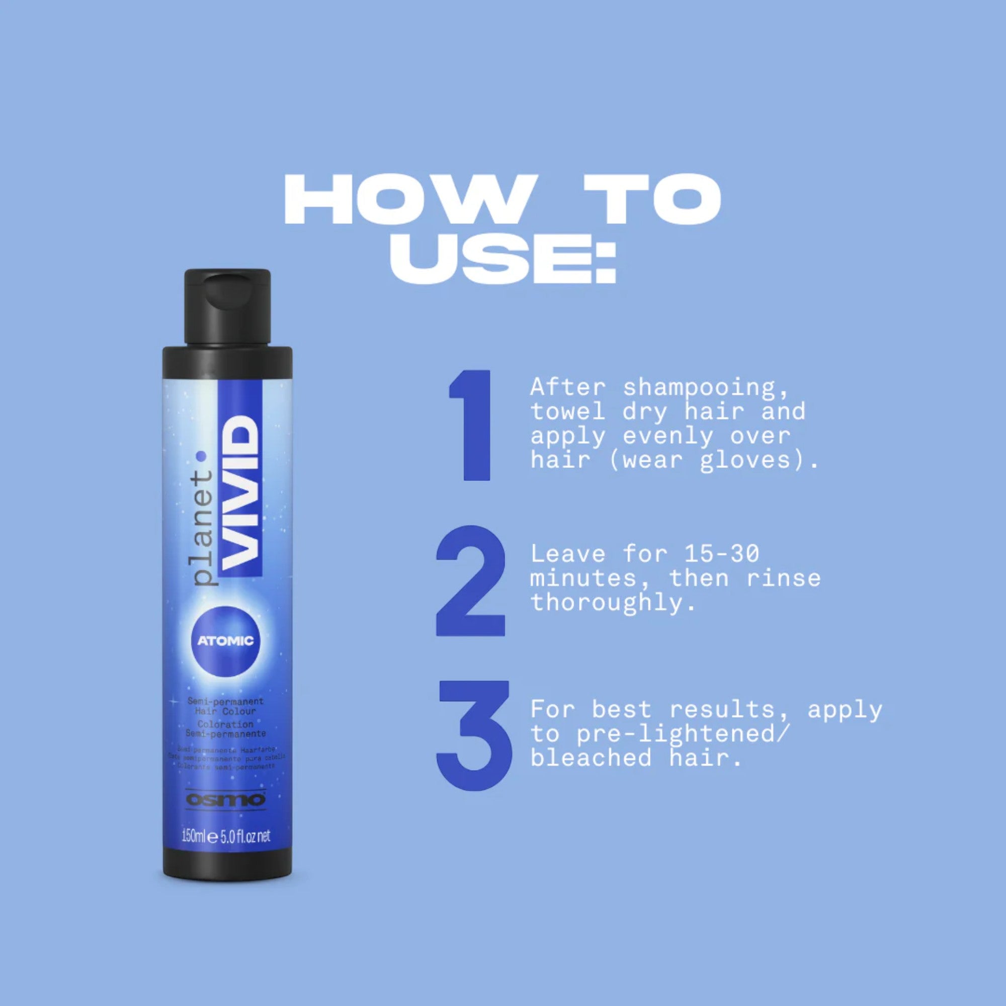 Osmo - Planet Vivid Semi-Permanent Hair Colour Atomic (Blue) 150ml