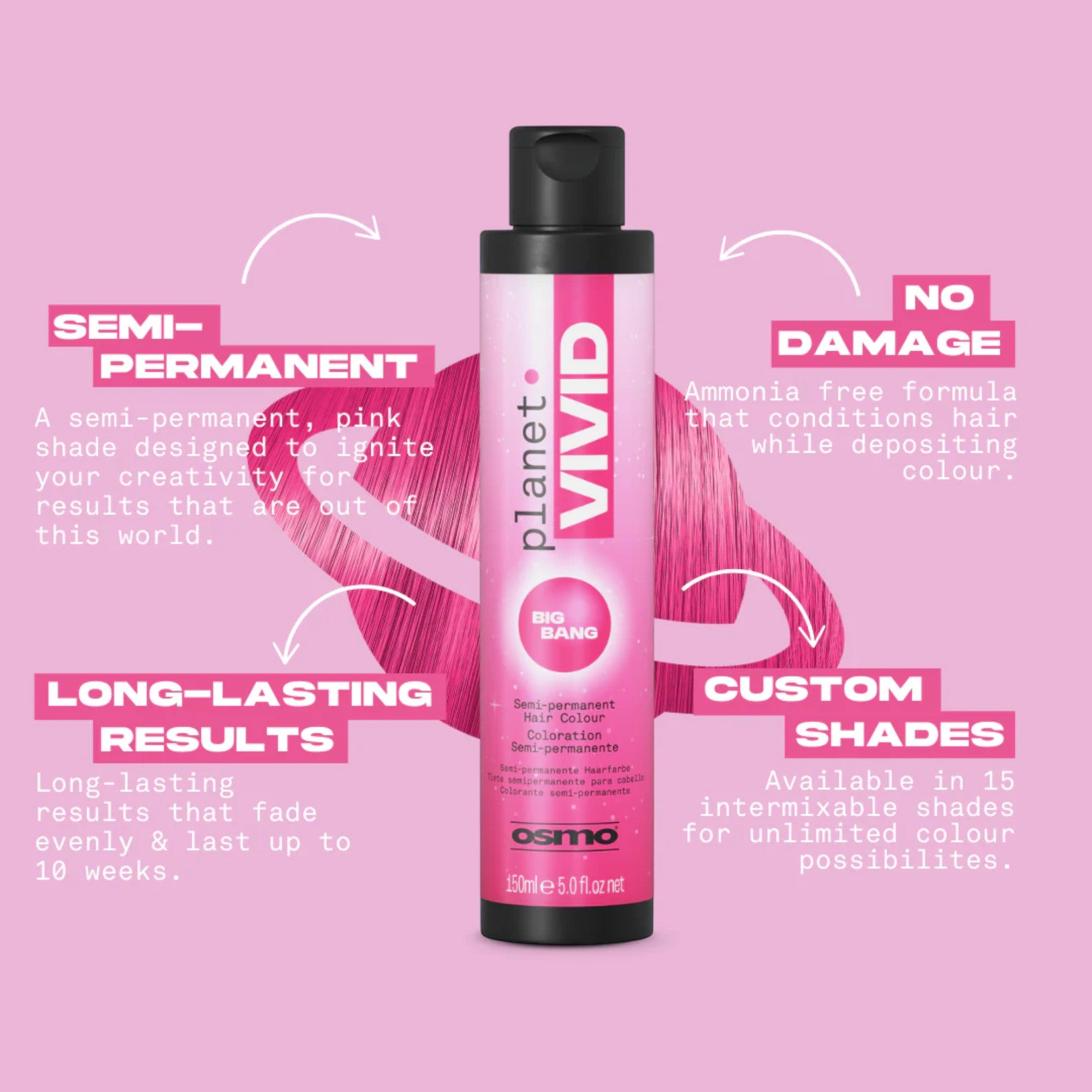 Osmo - Planet Vivid Semi-Permanent Hair Colour Big Bang (Pink) 150ml