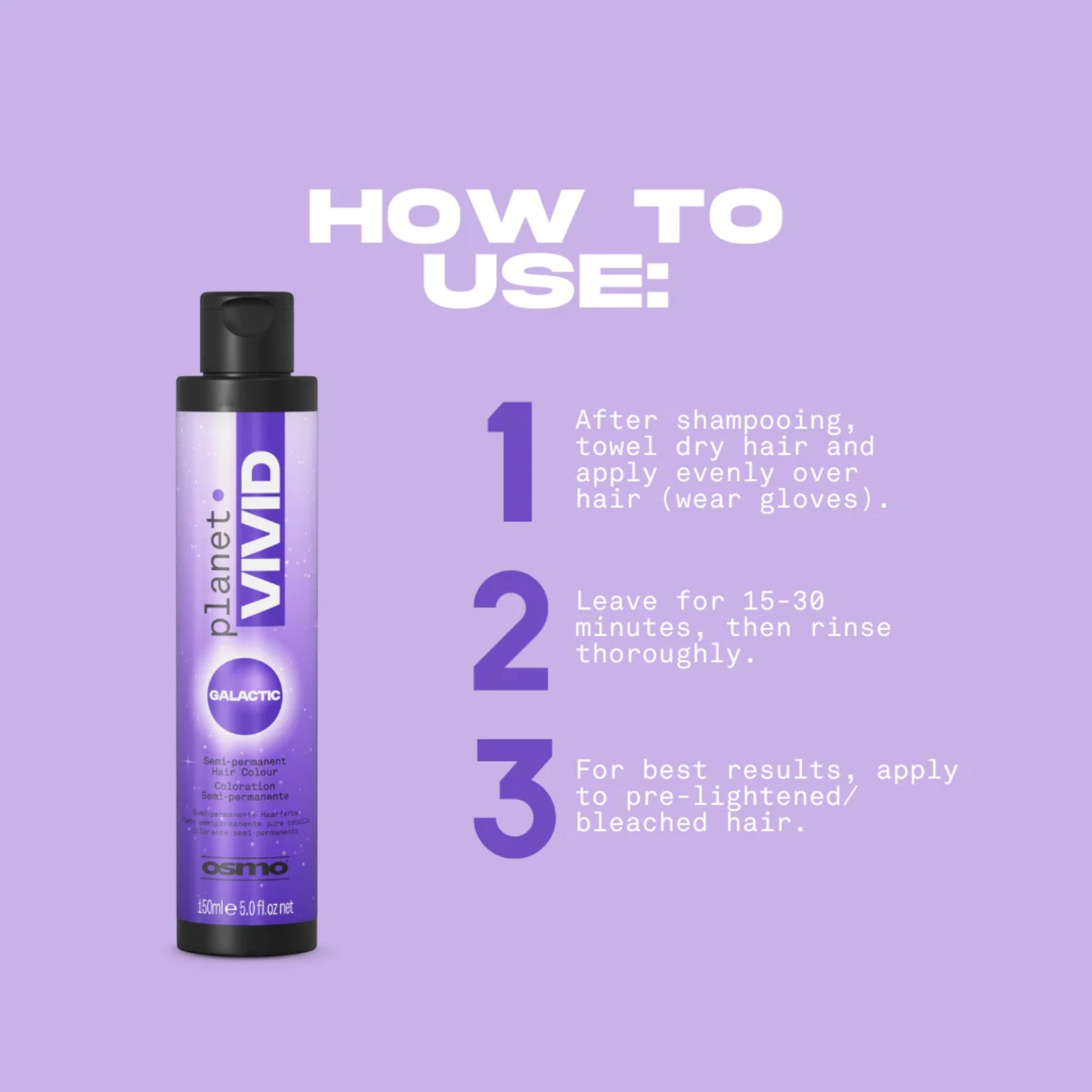 Osmo - Planet Vivid Semi-Permanent Hair Colour Galactic (Purple) 150ml