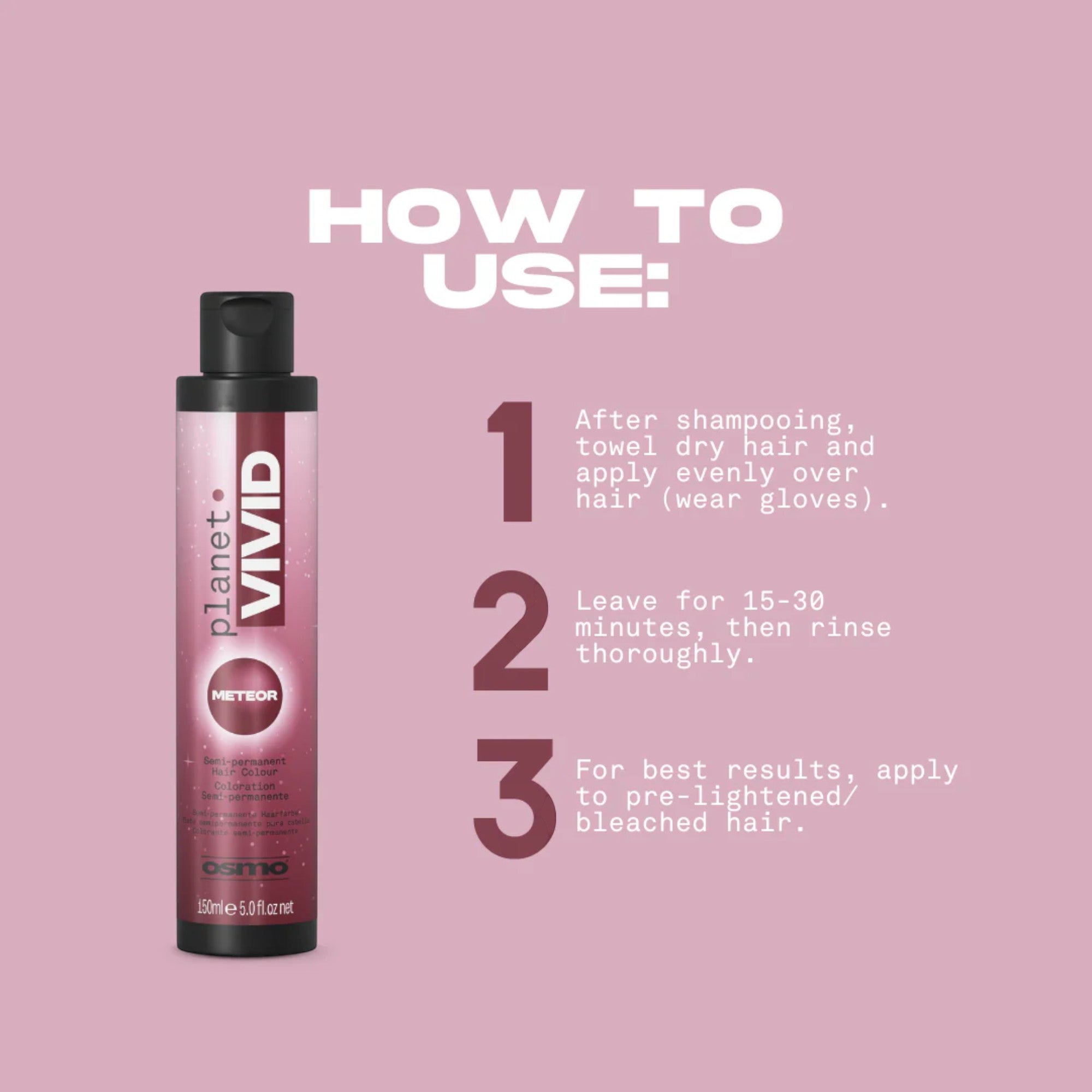 Osmo - Planet Vivid Semi-Permanent Hair Colour Meteor (Claret) 150ml