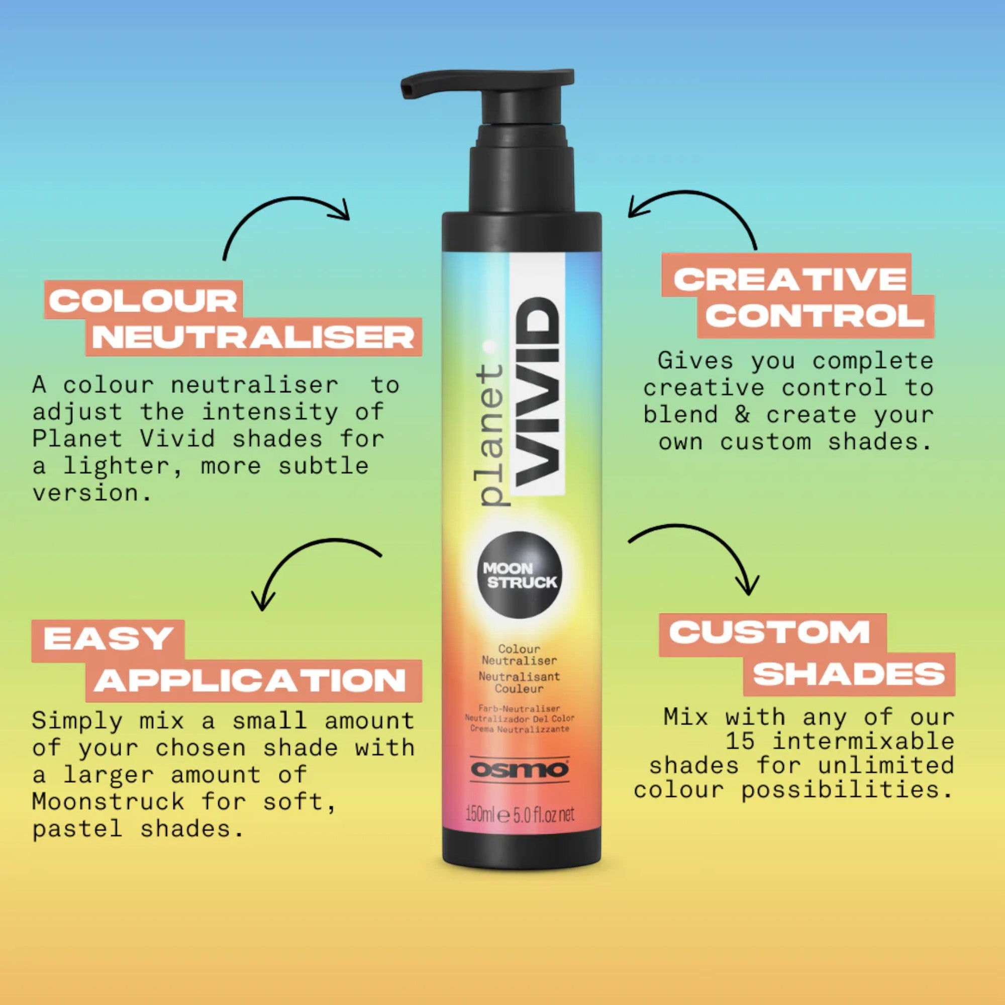 Osmo - Planet Vivid Semi-Permanent Hair Colour Moonstruck Colour Neutraliser 150ml