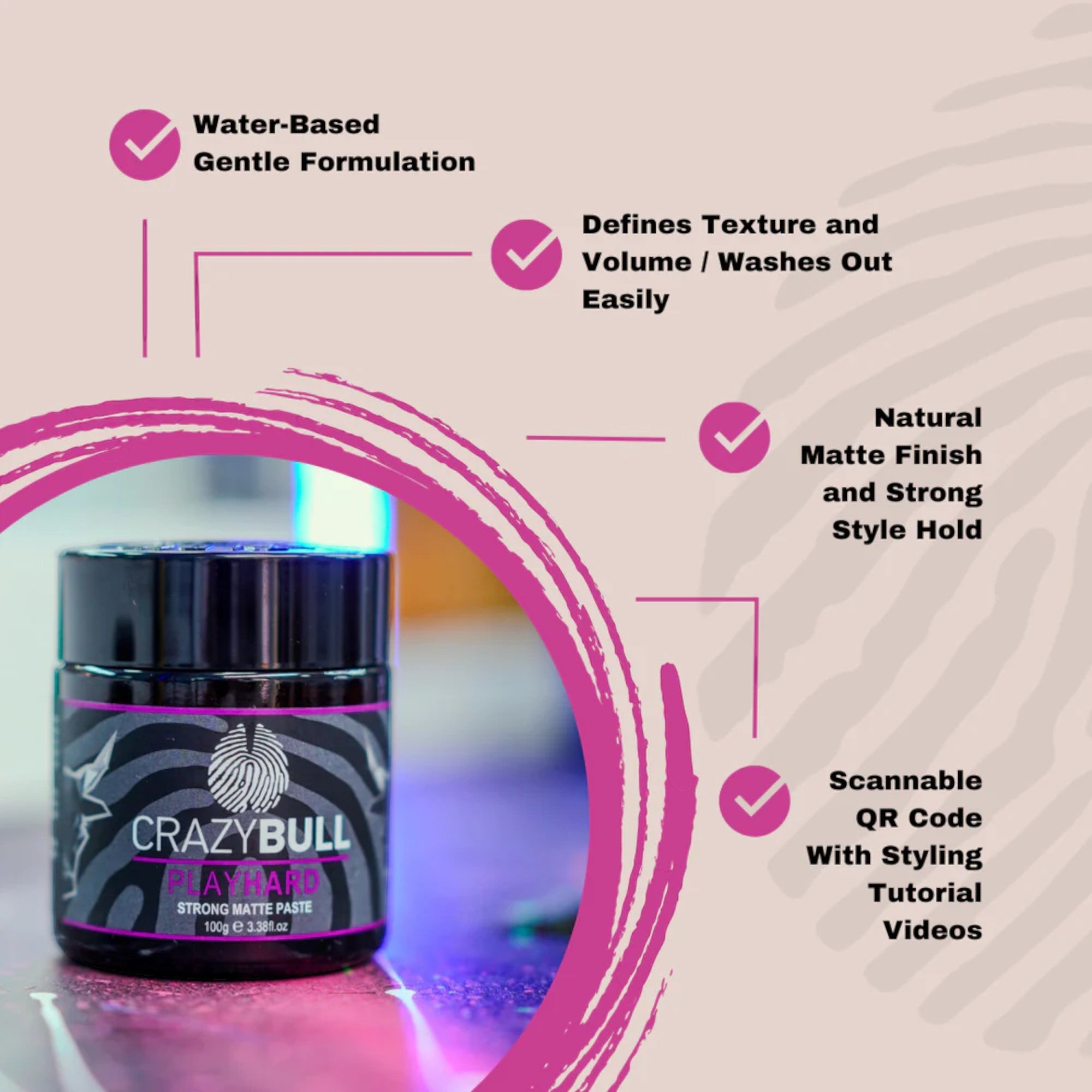 Crazy Bull - Play Hard Strong Matte Paste 100g