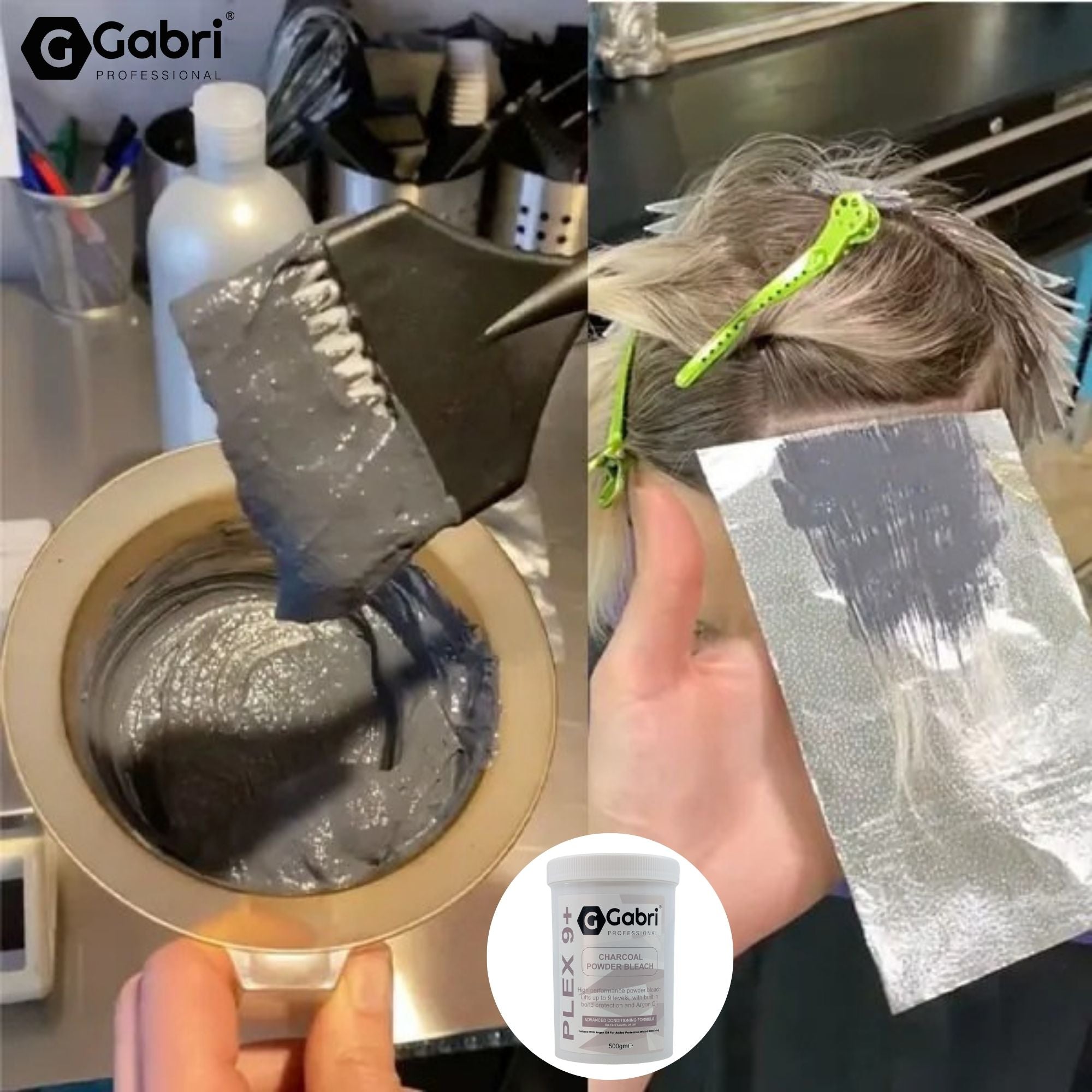 Gabri Professional - Plex 9+ Charcoal Powder Bleach 500g