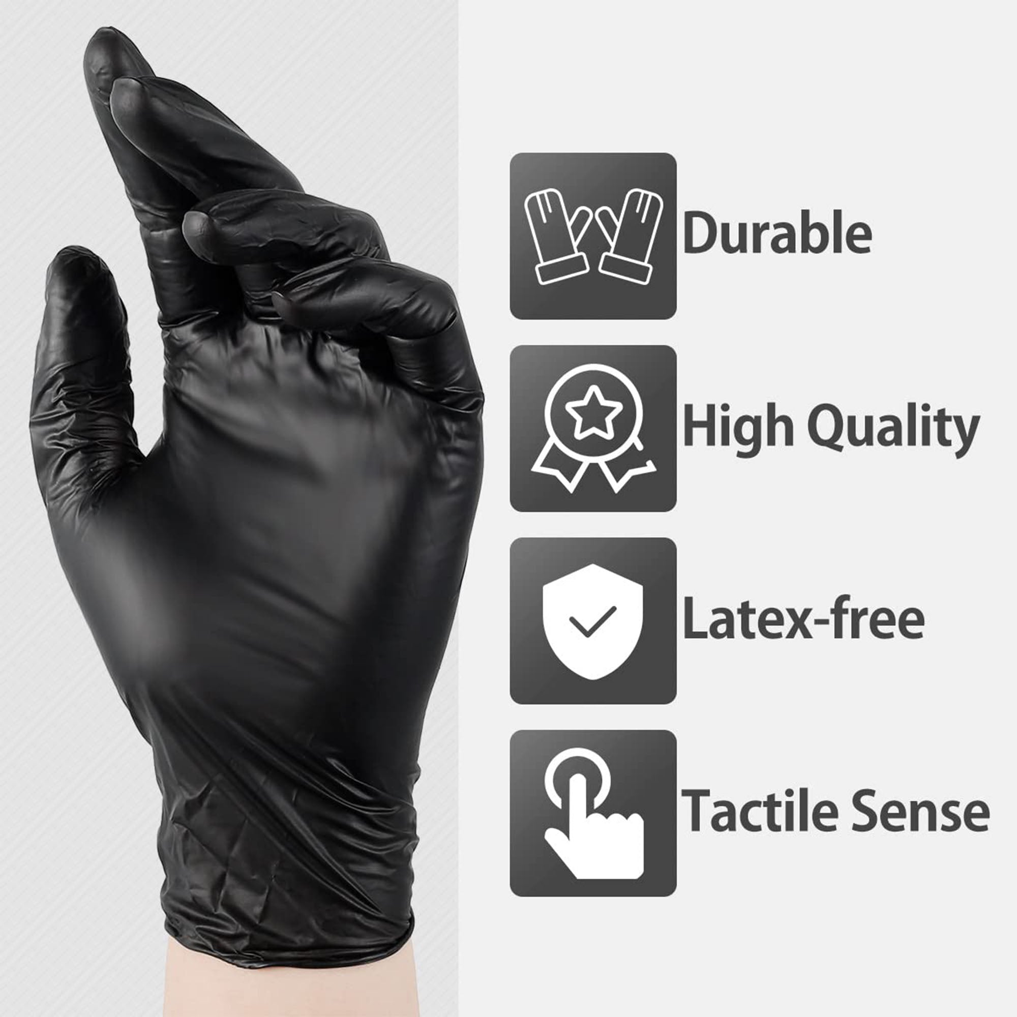 Gabri - Black Premium Non-Slip Disposable Gloves 100pcs