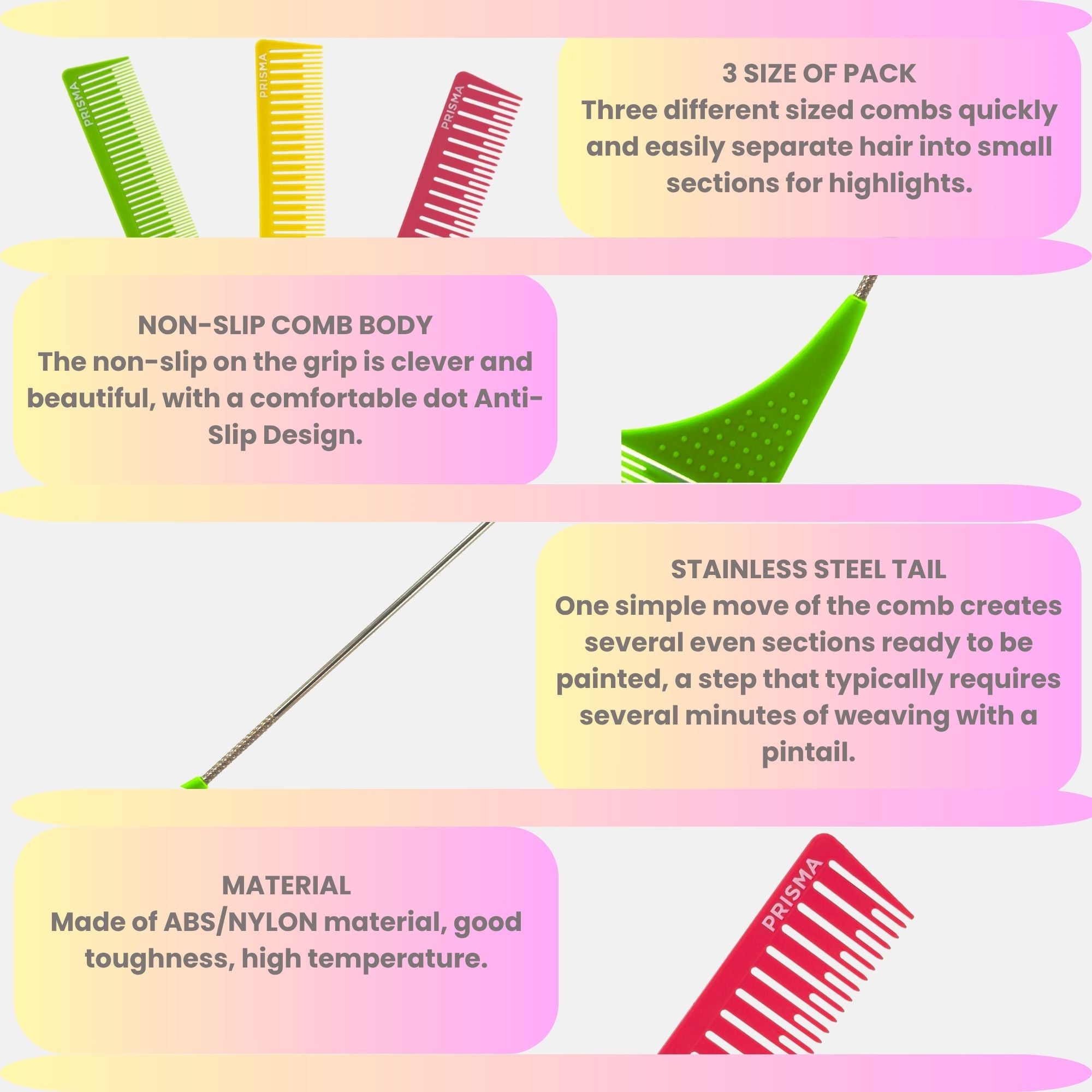 Prisma - Weave Comb Set Extra Long Pin Tail